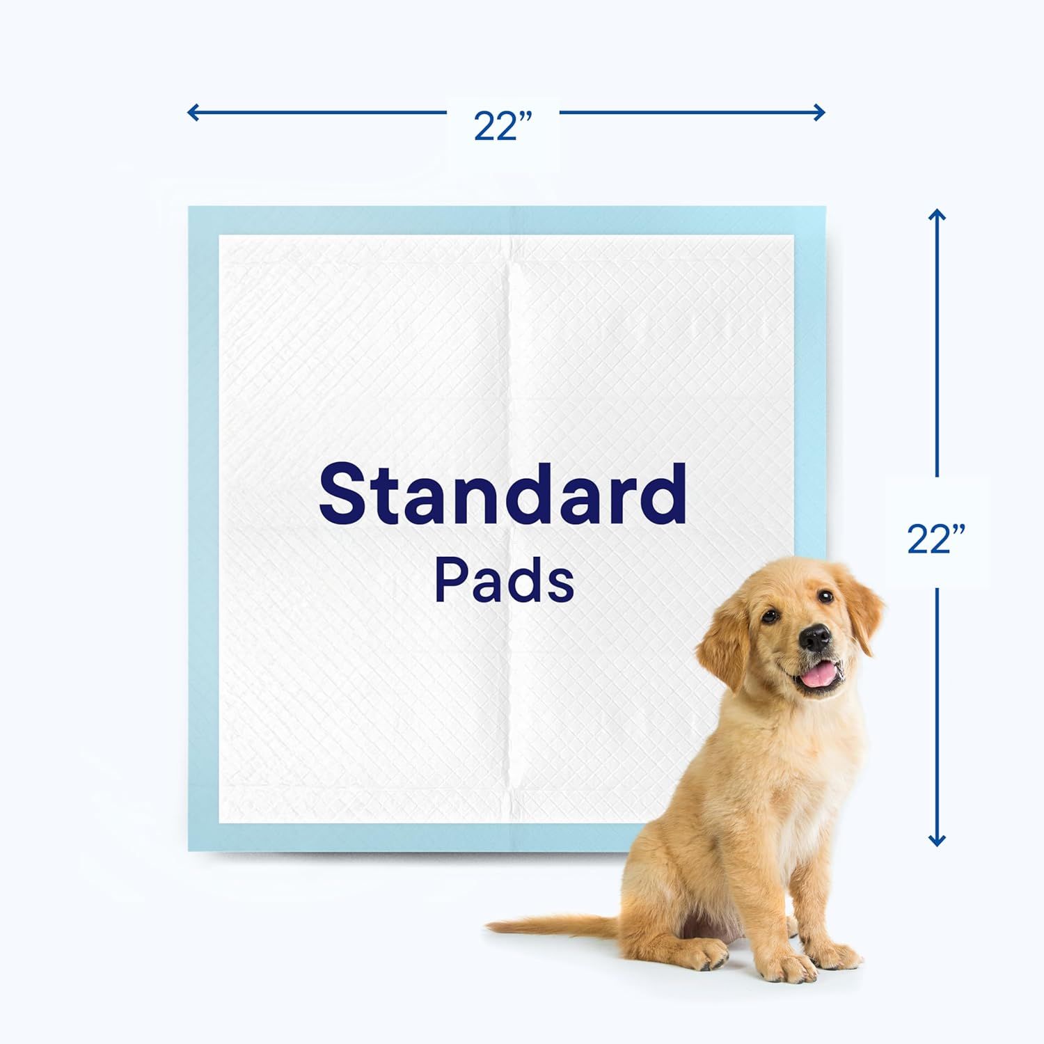 Communicates the exact physical size of the pet pad to help shoppers determine if it fits their space and pet needs.