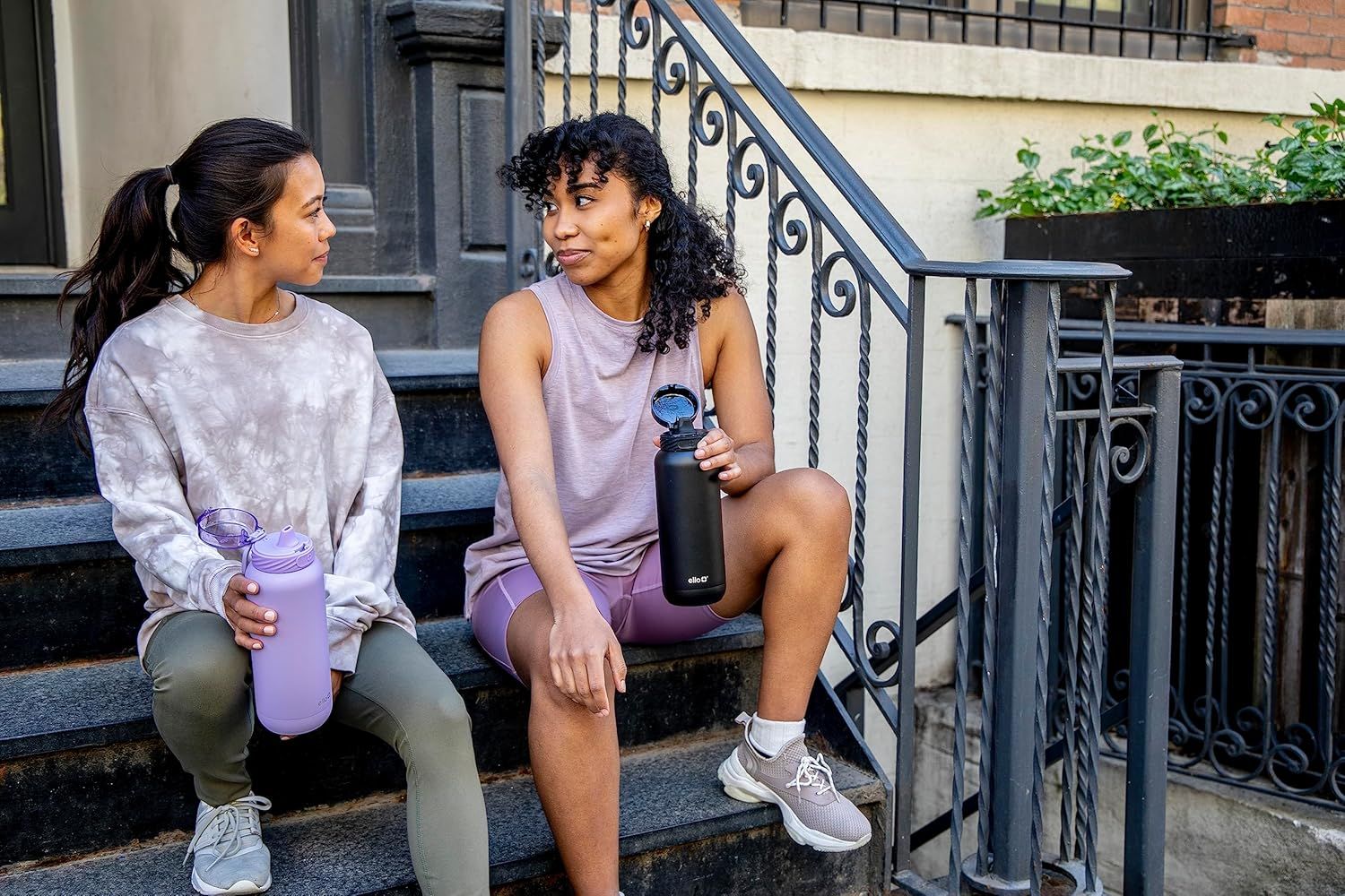 Demonstrates the product being used naturally in an everyday outdoor setting, creating relatability and showing the product as part of an active lifestyle.