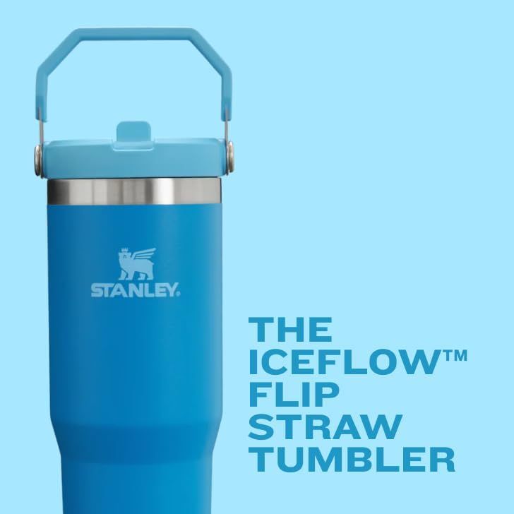 Introduces the product's key feature—the IceFlow flip straw mechanism—to communicate convenience and ease of use for on-the-go hydration.