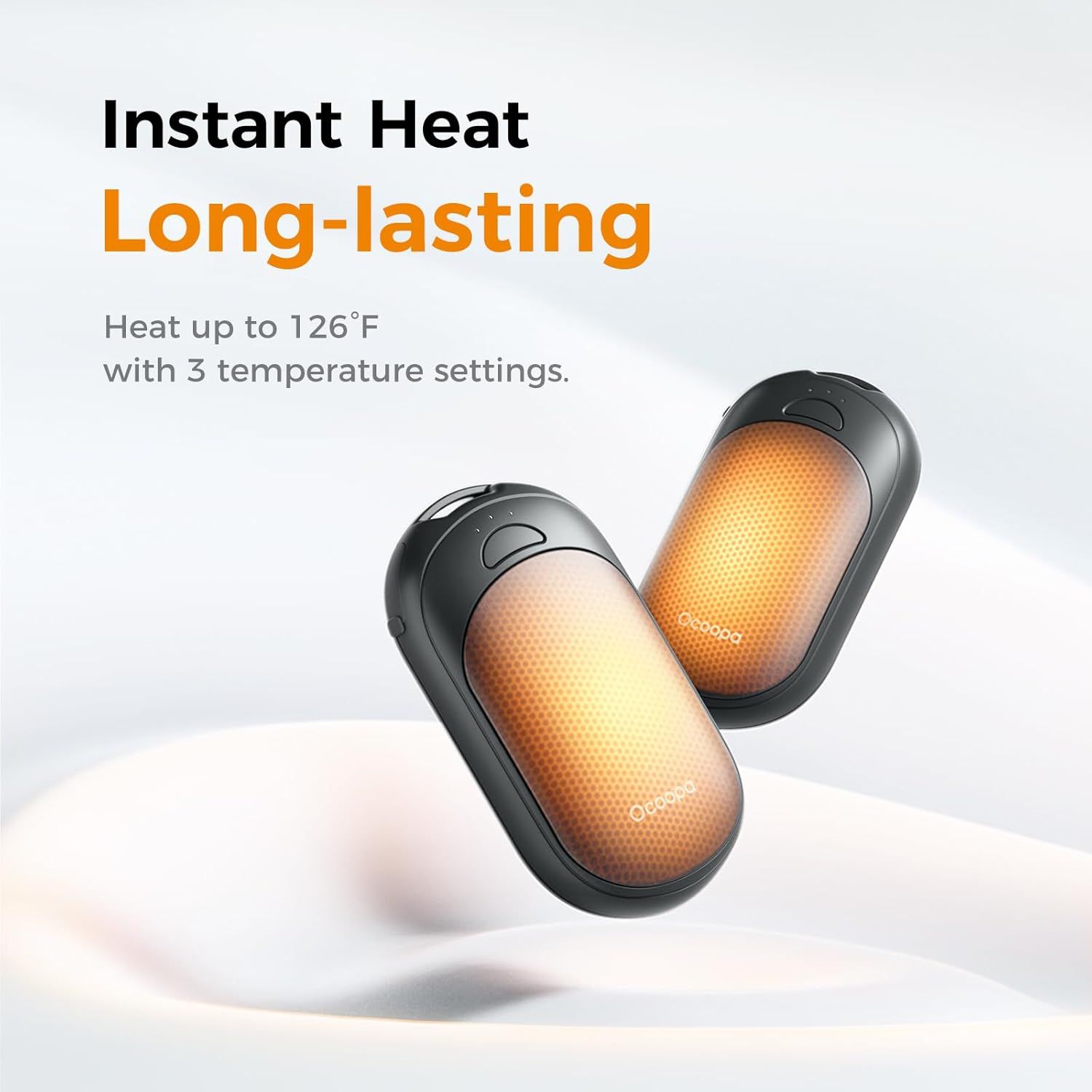 Communicates the product's heating performance with a specific temperature metric (126°F) and multiple temperature settings to reassure shoppers of its effectiveness and customization options.…