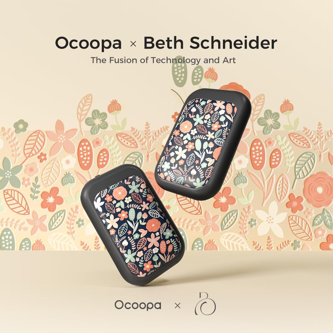 Highlights the brand collaboration between Ocoopa and Beth Schneider, emphasizing the fusion of technology and art to position the product as a premium, design-forward offering.