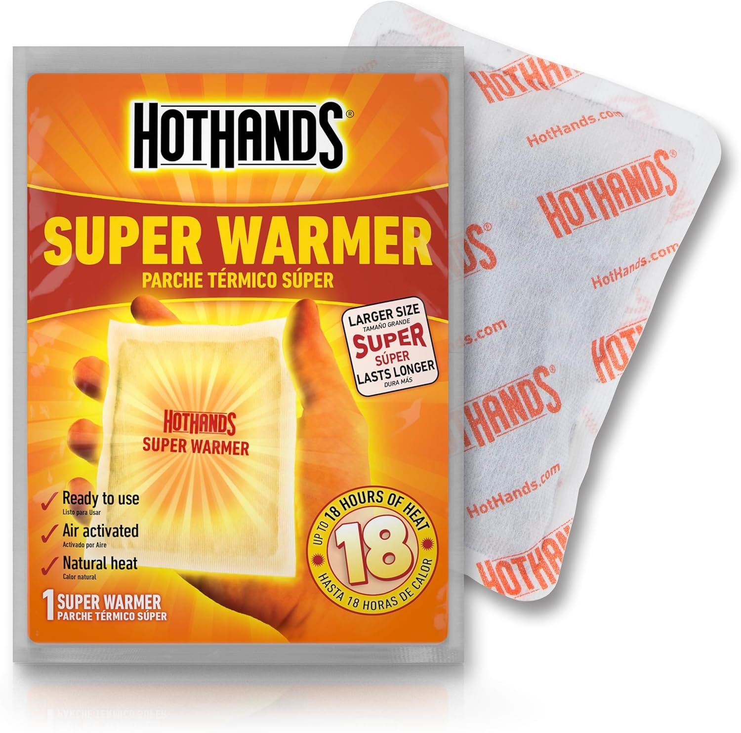 Shows the customer exactly what they will receive when purchasing: the retail package and the actual heat warmer product inside, helping set clear expectations for the purchase.