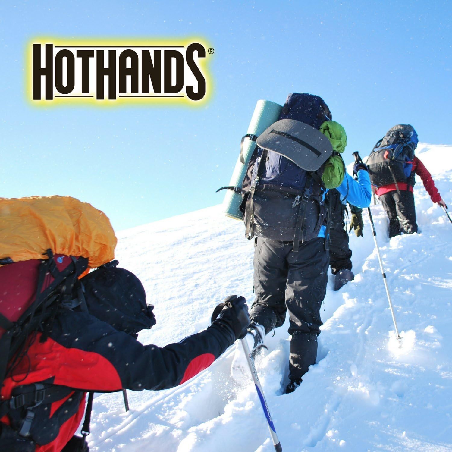 Establishes the HotHands brand identity and associates it with extreme outdoor adventure and mountaineering, building brand recognition and emotional connection with outdoor enthusiasts.