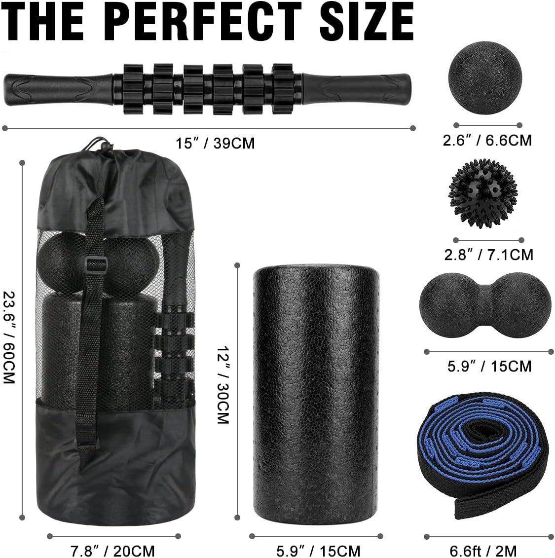 Shows the complete set of items included in the purchase, helping shoppers understand they're getting a full recovery kit with multiple tools and a storage solution. Provides precise measurements…