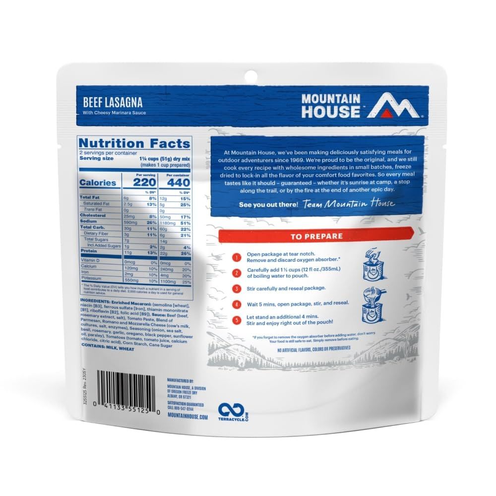 Provides clear step-by-step instructions on how to prepare the freeze-dried meal, reassuring shoppers that it's easy to make in outdoor or emergency situations.