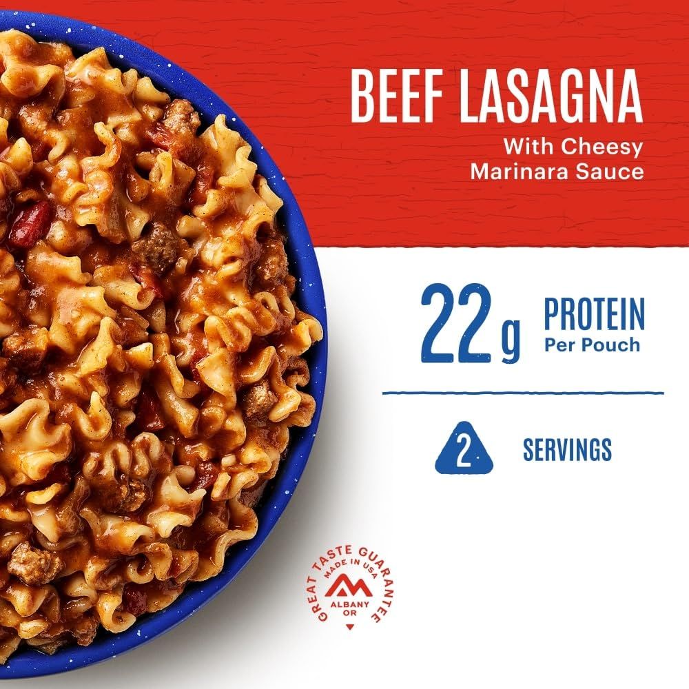 Communicates multiple key product benefits in a segmented layout: high protein content (22g), serving size (2 servings), and quality assurance (Great Taste Guarantee), helping shoppers quickly…