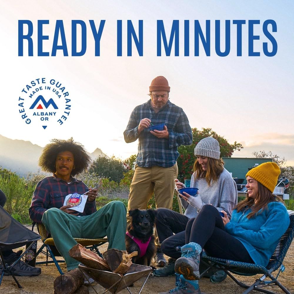 Communicates that the product is fast and easy to prepare, allowing customers to enjoy meals in minutes during outdoor activities or camping trips. Shows the product being enjoyed in a real-world…