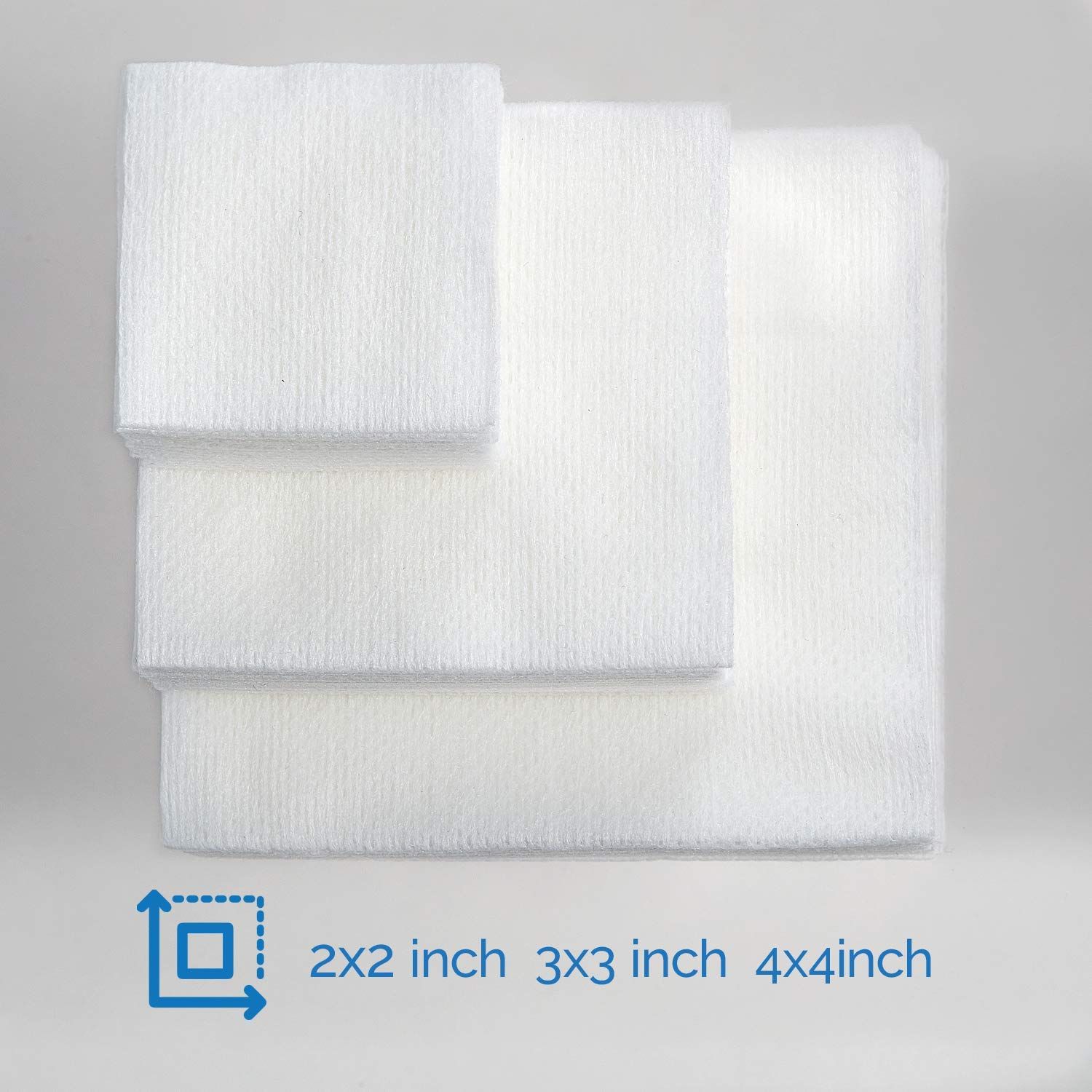 Shows the three different size options available (2x2 inch, 3x3 inch, 4x4 inch) to help shoppers understand the physical dimensions and choose the right size for their needs.