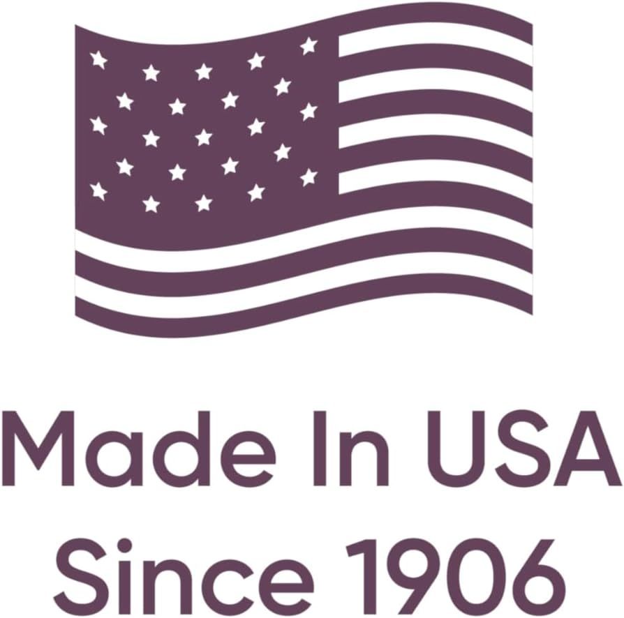 Communicates the brand's American manufacturing heritage and long-standing history to build trust and patriotic appeal with shoppers.