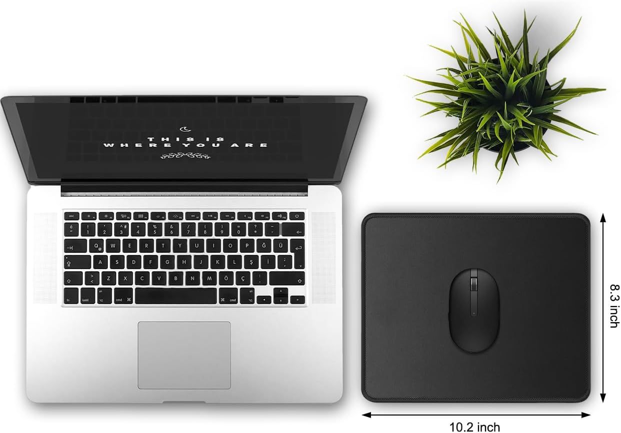 Communicates the exact physical size of the mouse pad (8.3 x 10.2 inches) to help shoppers understand if it will fit their workspace and accommodate their mouse usage.