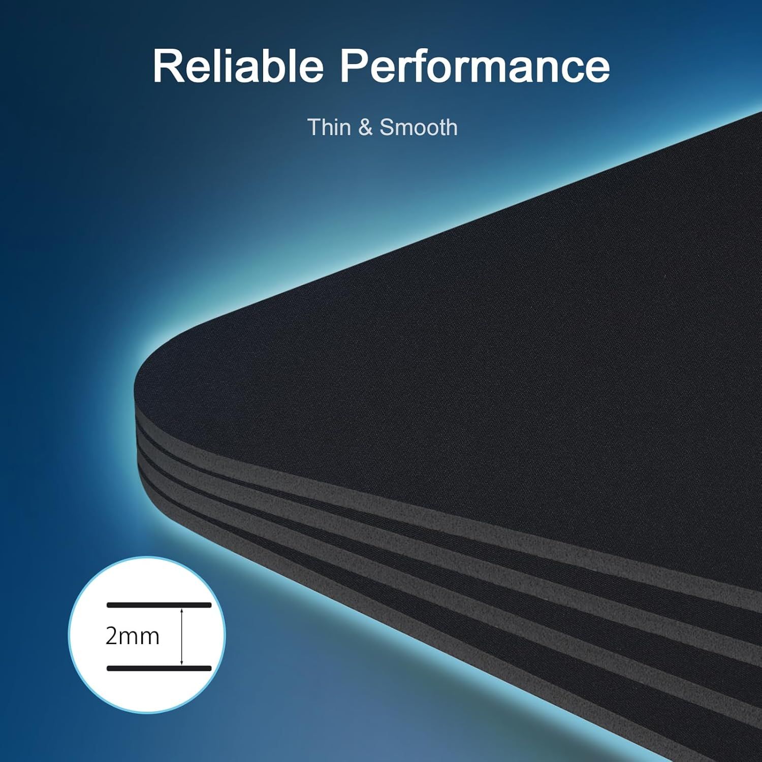 Communicates the product's slim 2mm profile and smooth texture to reassure shoppers of its reliable performance and sleek design. Shows the exact physical thickness of the product to help shoppers…