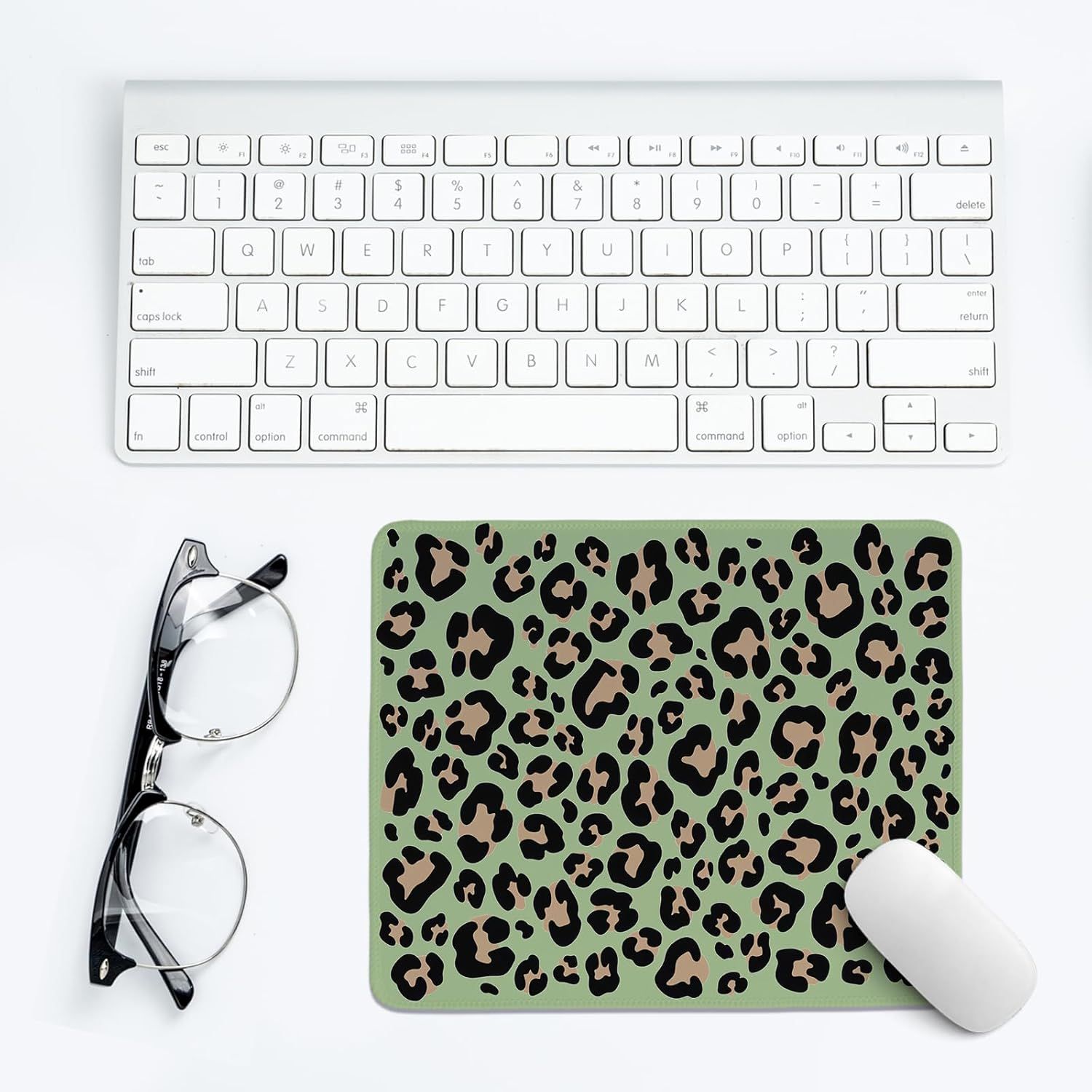 Showcases the mousepad in a real-world desk environment to help shoppers visualize how the product fits into their workspace aesthetic.