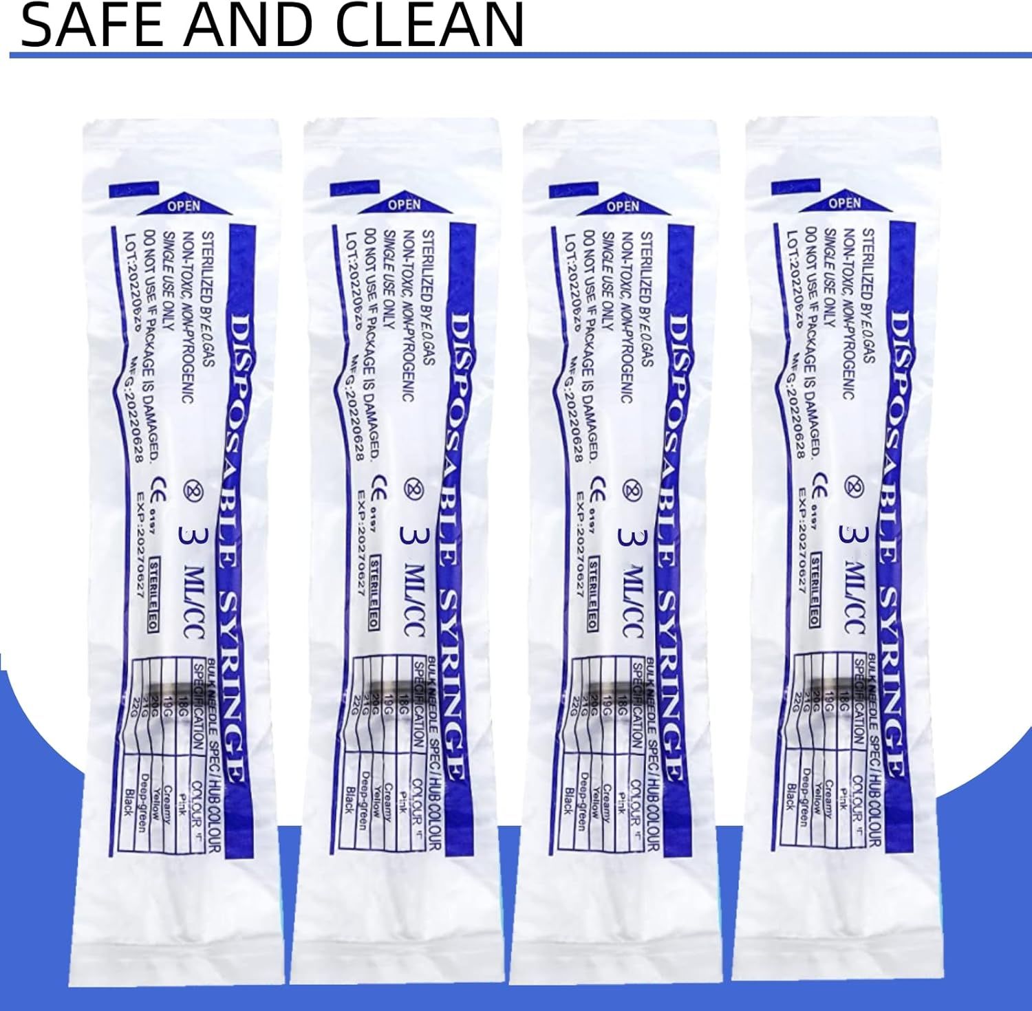 Communicates that the product is safe, clean, and certified for medical use, reassuring shoppers about hygiene and safety standards. Highlights the primary benefit of safety and cleanliness with a…