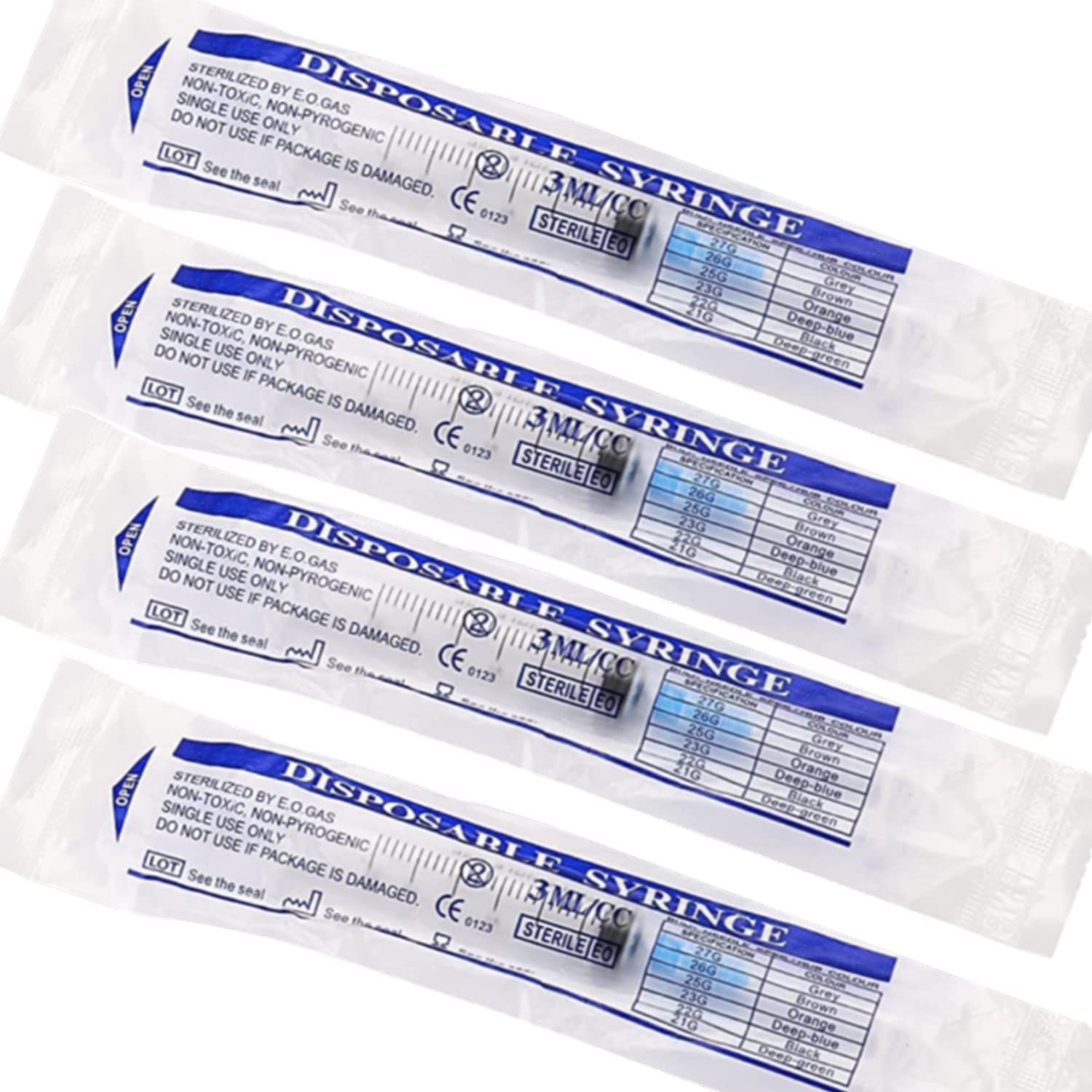 Shows the customer that they will receive multiple disposable syringes in the package, emphasizing quantity and value.