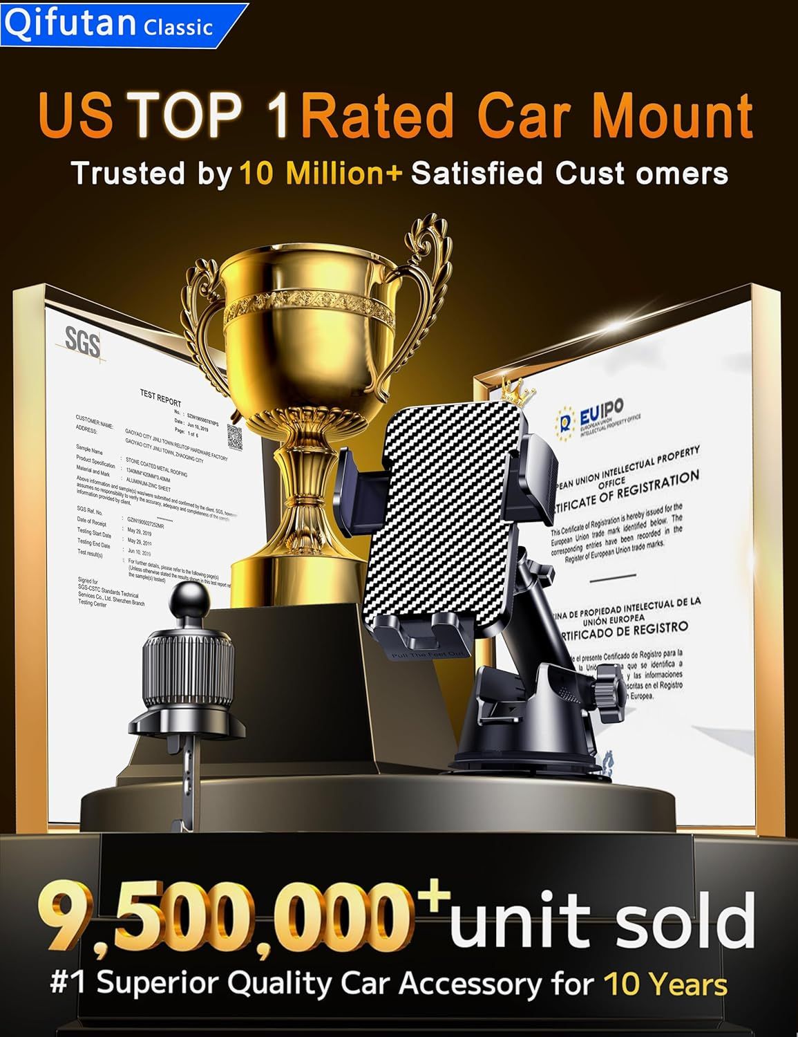 Communicates the product's market dominance and popularity through impressive sales figures and customer satisfaction metrics to build trust and credibility with potential buyers. Displays official…