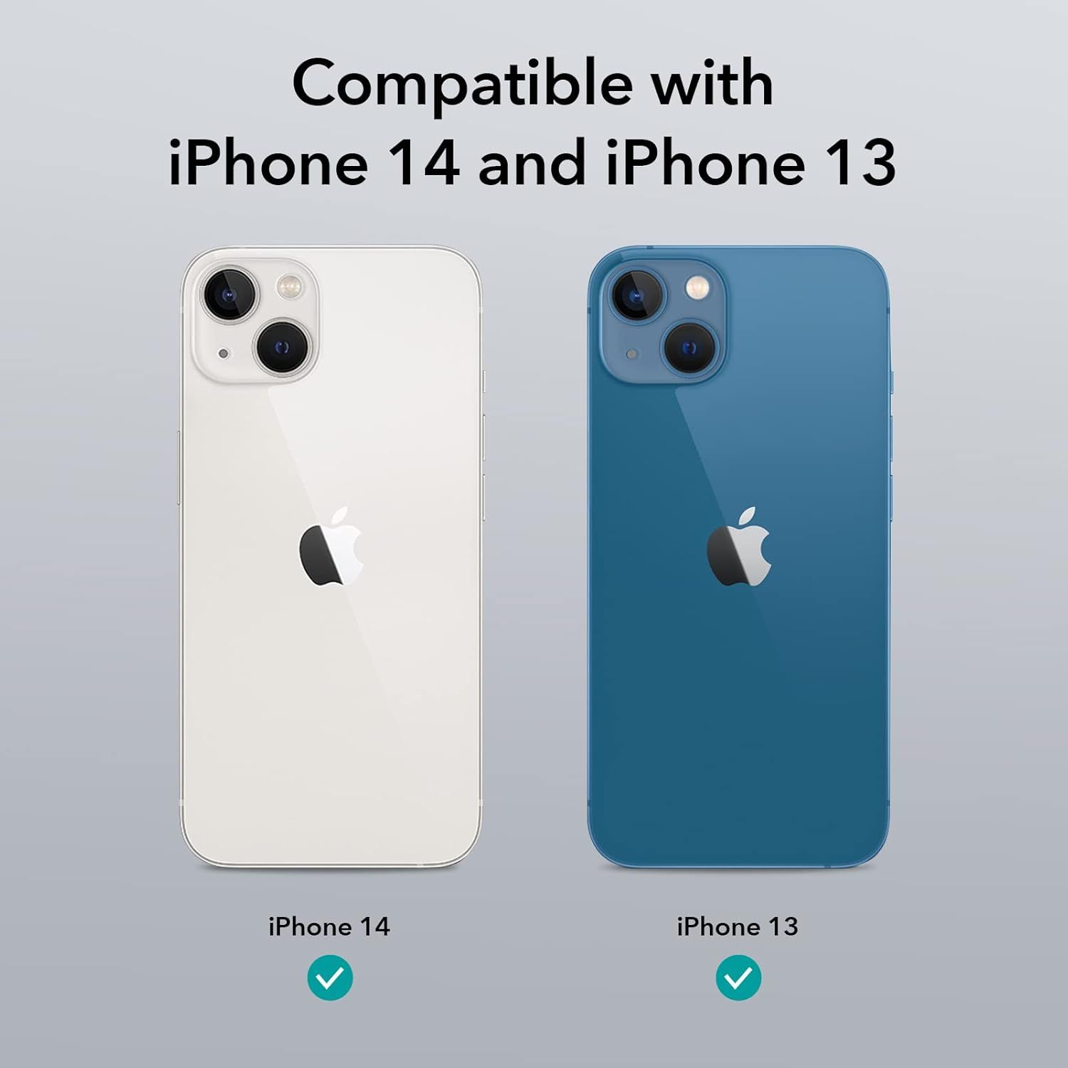 Communicates which iPhone models the product is compatible with, reassuring shoppers that it will fit both iPhone 14 and iPhone 13.