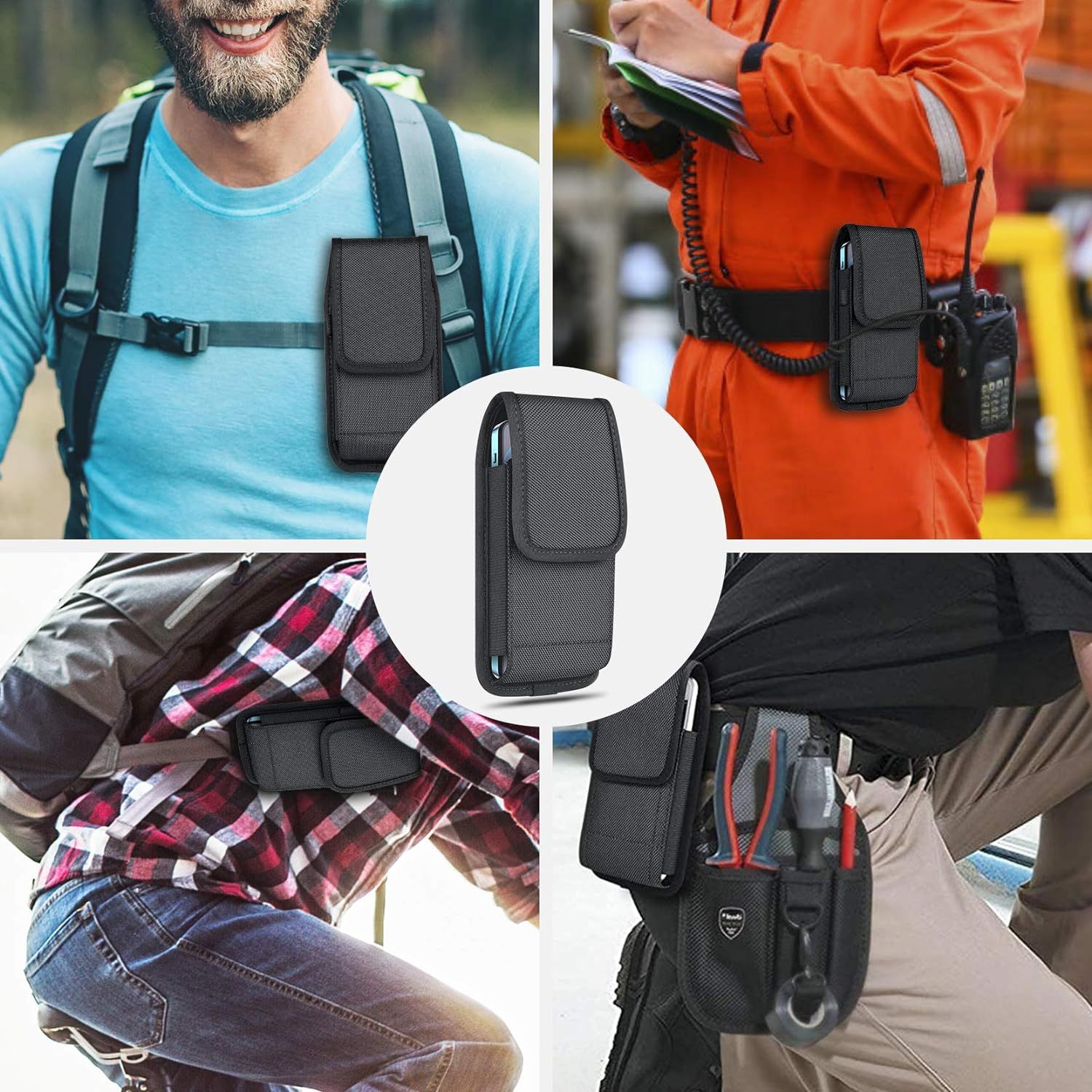 Demonstrates the product's versatility by showing it being used in multiple real-world scenarios (hiking, work, outdoor activities, travel) to reassure shoppers that it adapts to various lifestyles…