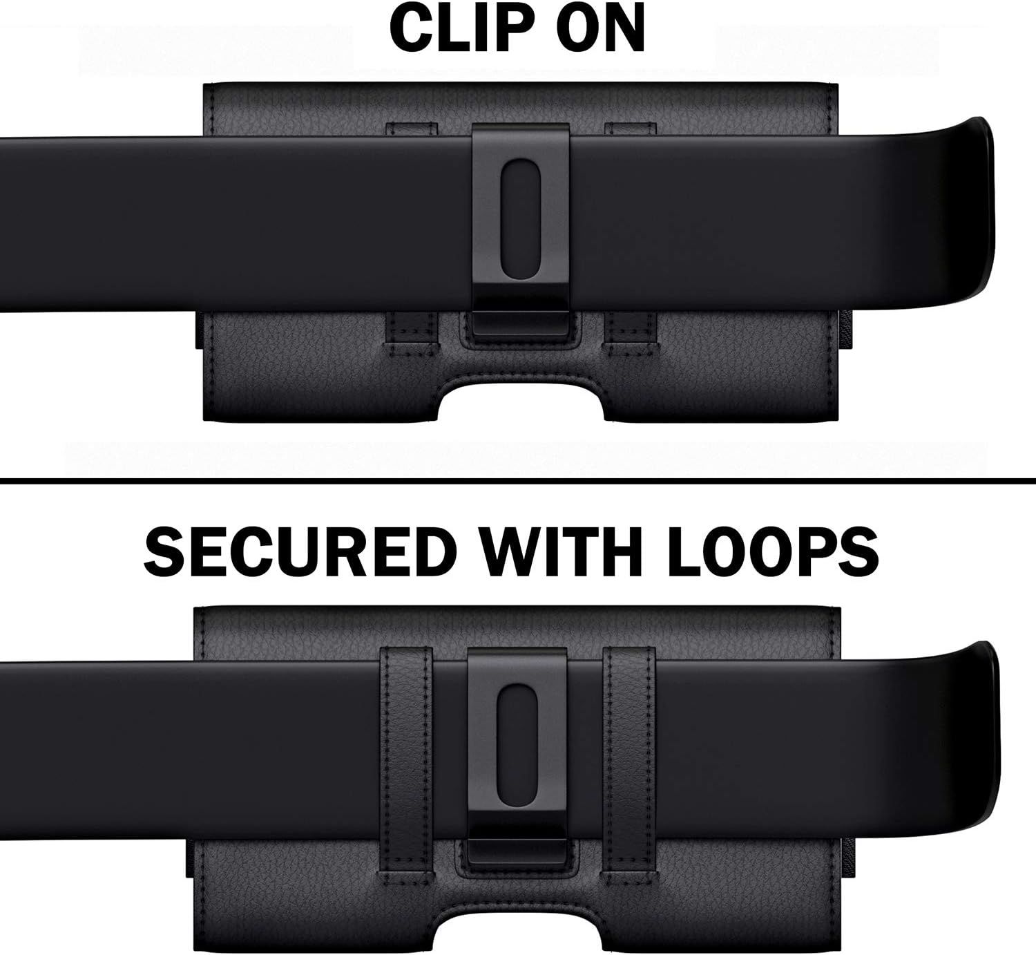 Demonstrates the two-step process for attaching and securing the product using a clip-on mechanism and loop fasteners, reassuring shoppers that installation is simple and secure.