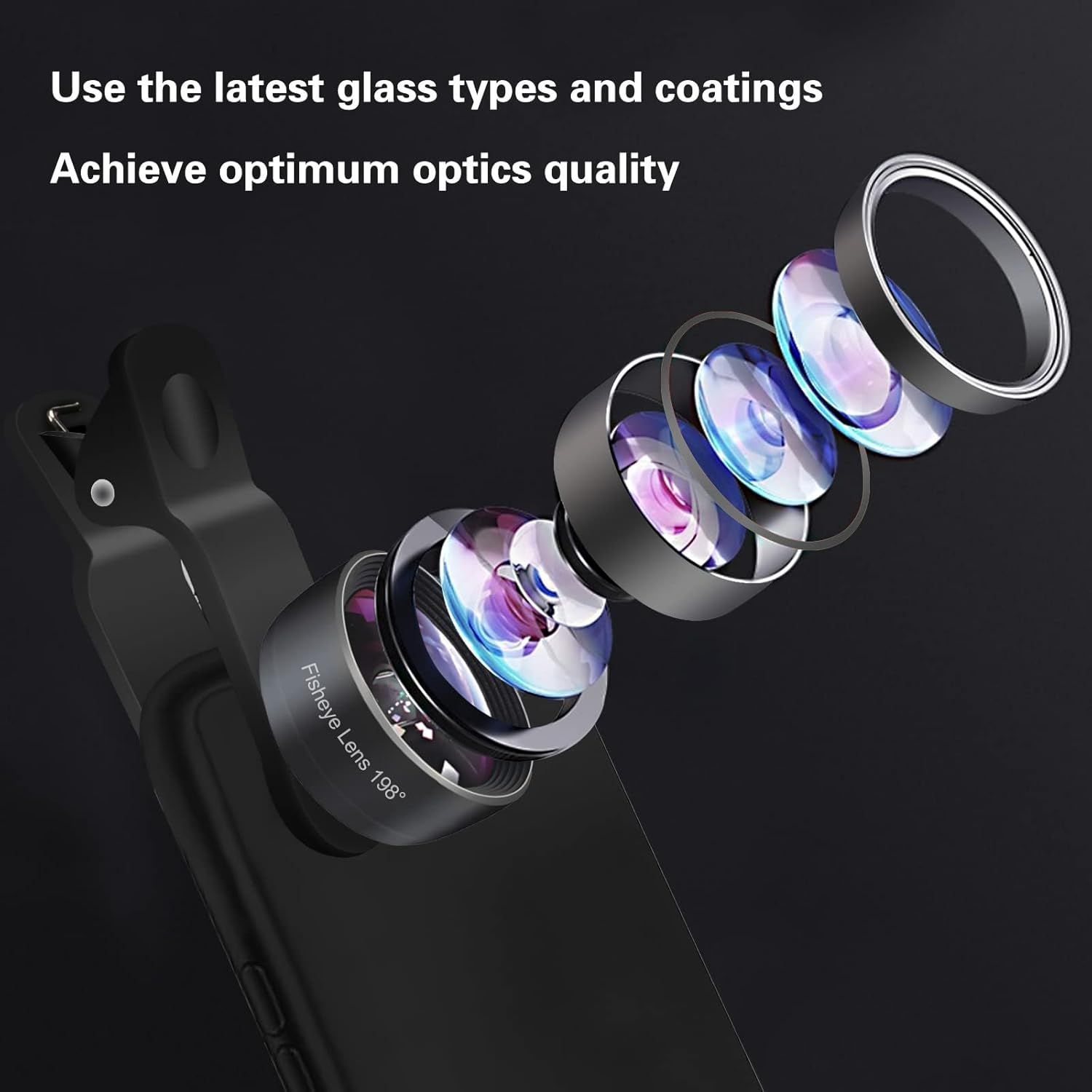 Demonstrates the sophisticated internal lens structure and premium glass components to communicate superior optical quality and advanced engineering.