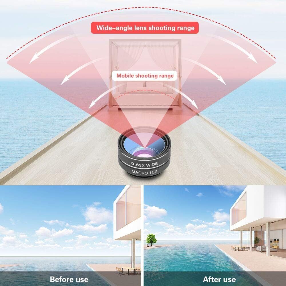 Communicates the lens specifications and shooting range capabilities to show shoppers the product's technical performance and field of view expansion. Demonstrates the visual transformation and…