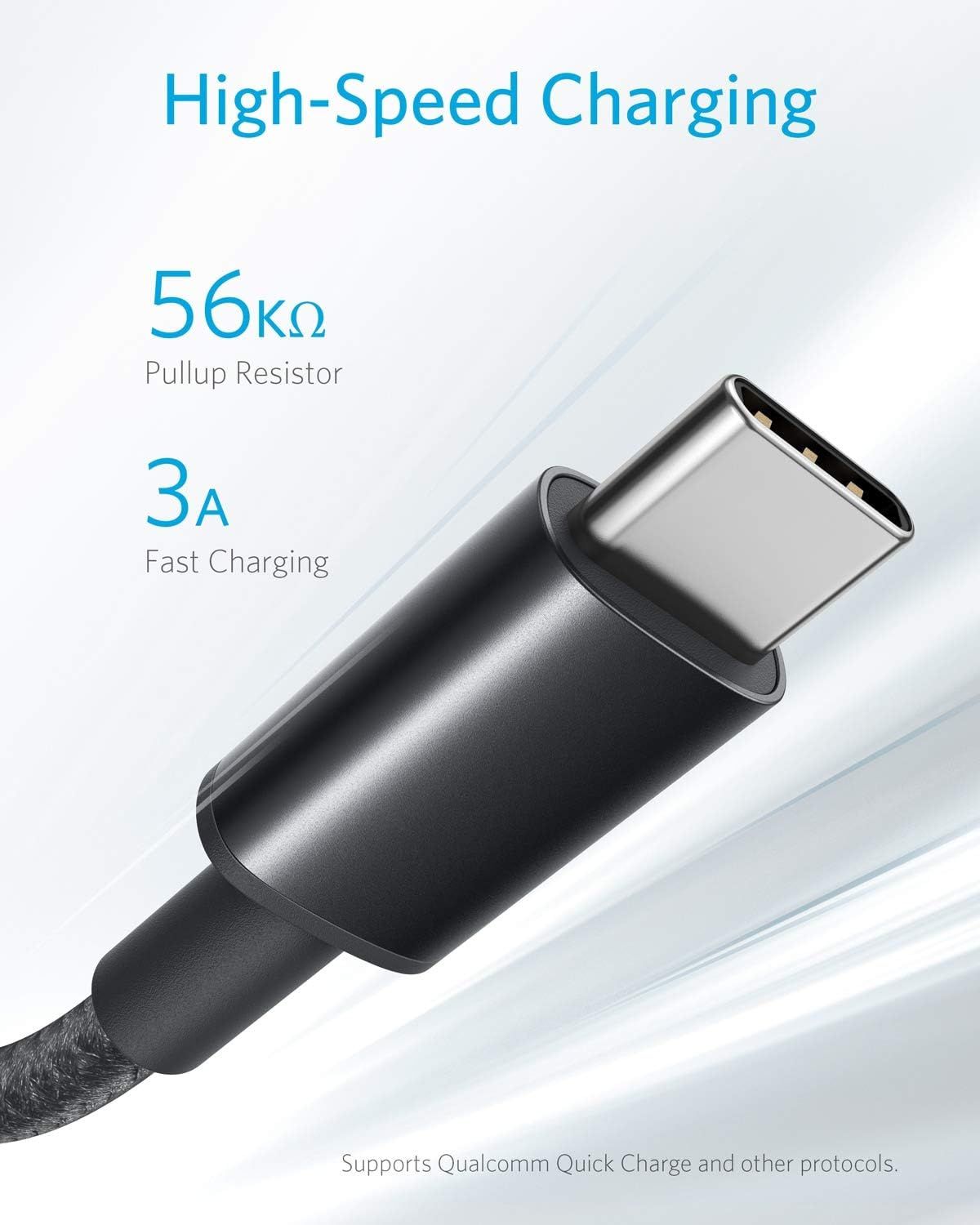 Communicates the technical specifications and fast charging capability of the cable to reassure shoppers of its high-speed performance and compatibility with Quick Charge protocols. Highlights the…