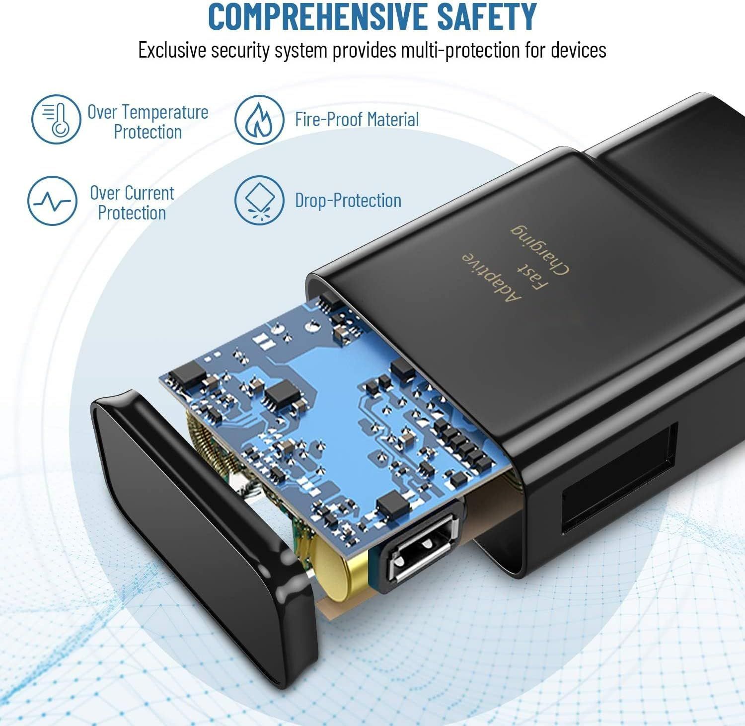 Shows the internal construction and safety components of the device to reassure shoppers about the comprehensive protection features built into the product. Communicates multiple safety benefits…
