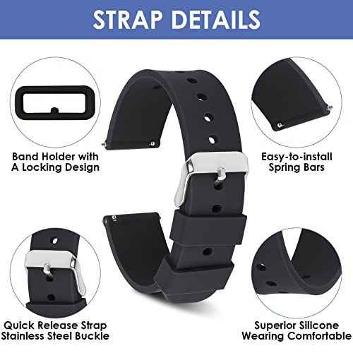 This image breaks down the physical components and construction details of the watch strap to help shoppers understand the quality, functionality, and design features of each part.