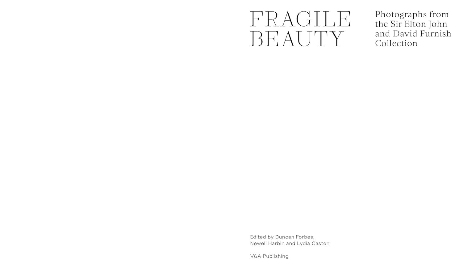 Communicates the prestigious origin and editorial authority of the photography collection, establishing brand credibility through association with Sir Elton John and David Furnish Collection and V&A…