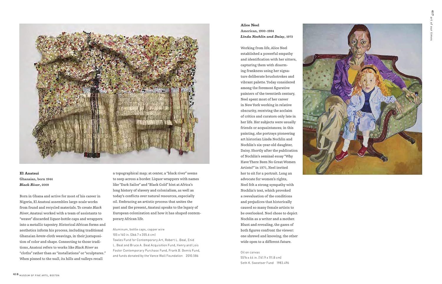 This is a museum catalog or book page displaying artwork information and images for educational and archival purposes.
