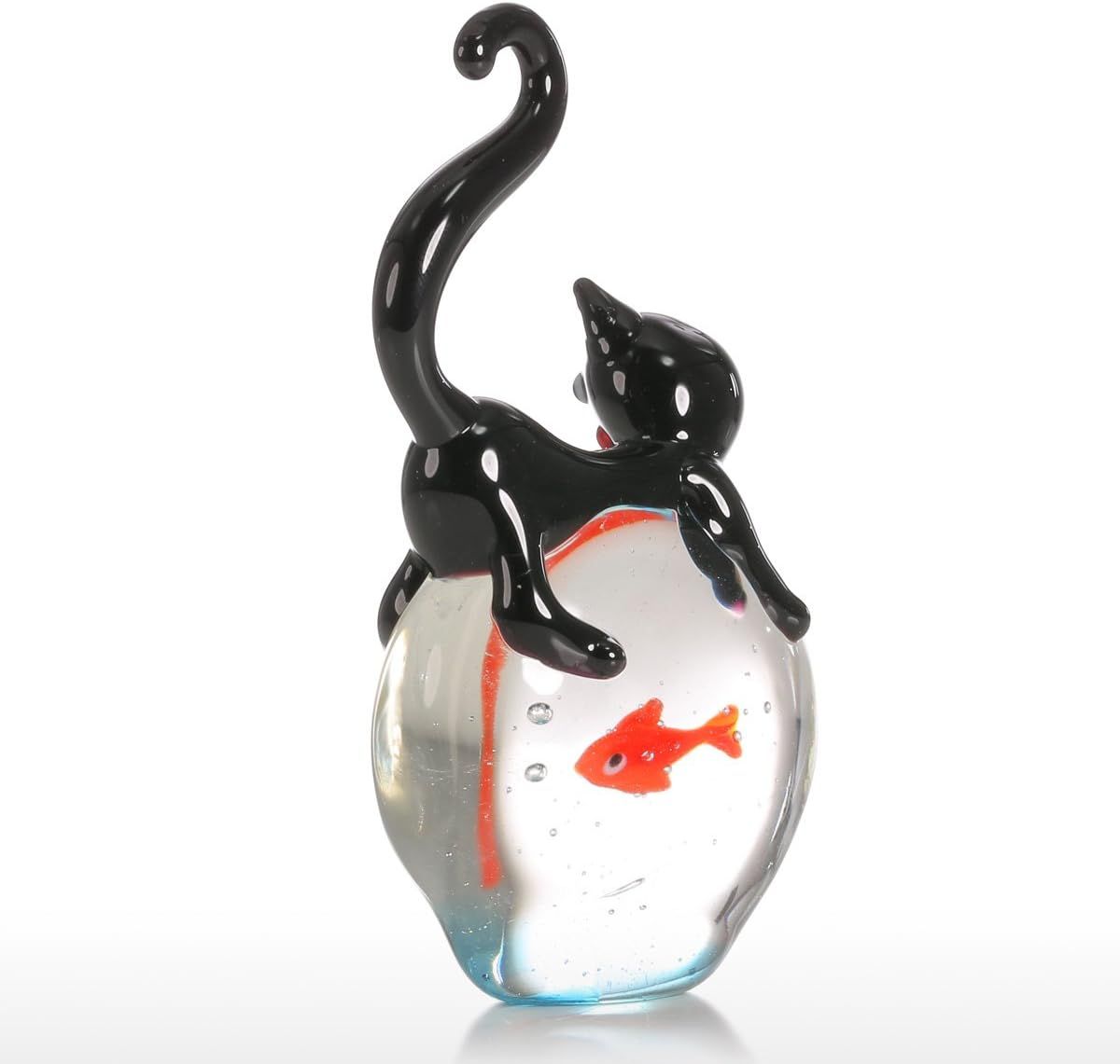 Provides a clean, distraction-free view of the decorative glass figurine to showcase its artistic design and craftsmanship.
