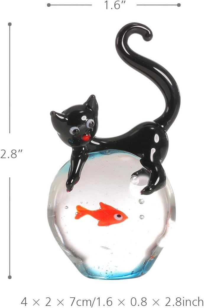 Communicates the exact physical size of the product using dimension arrows and measurements to help shoppers understand how big the decorative figurine is.