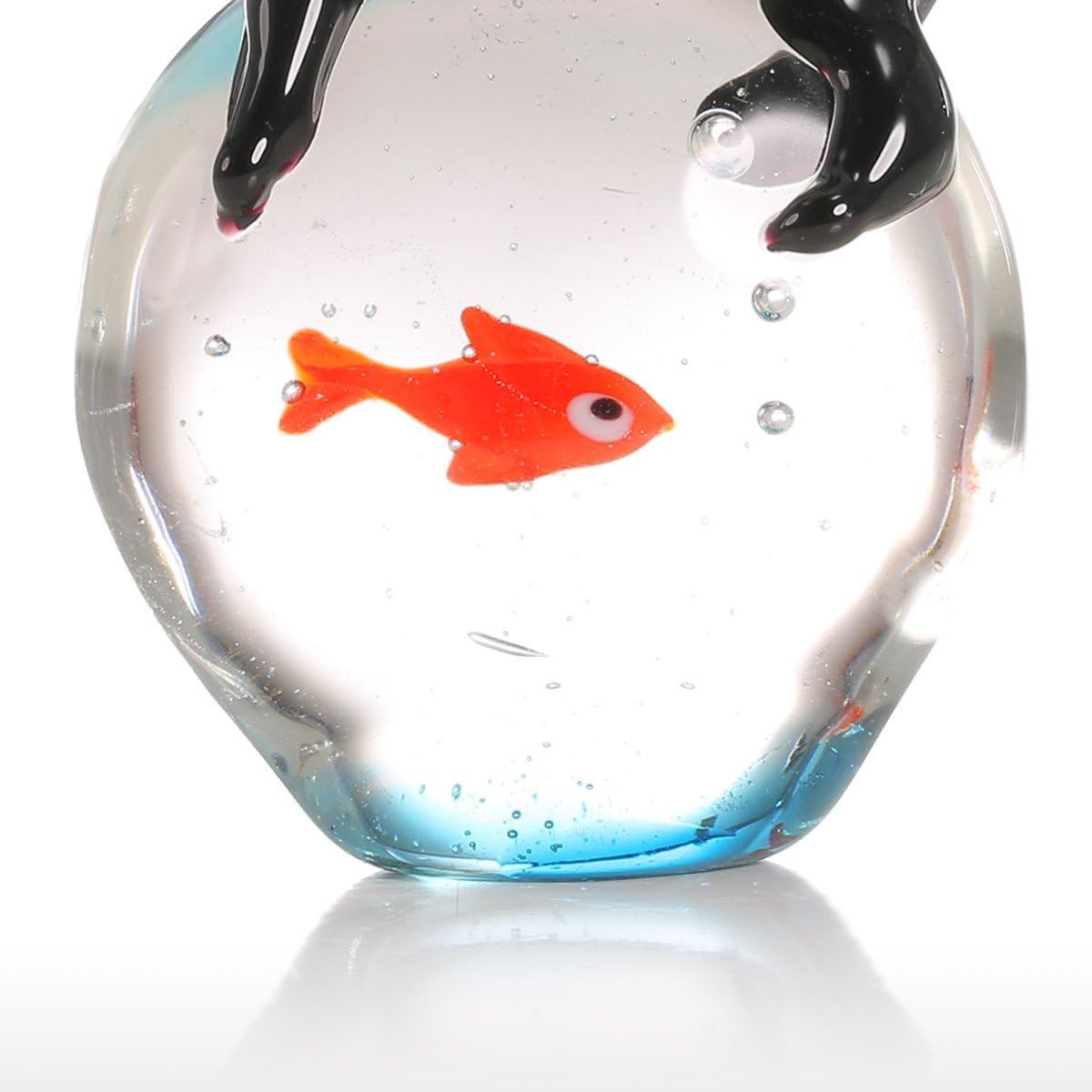 Provides a clean, catalog-style view of the decorative glass product with no distractions, allowing shoppers to see the product's design, colors, and craftsmanship clearly.