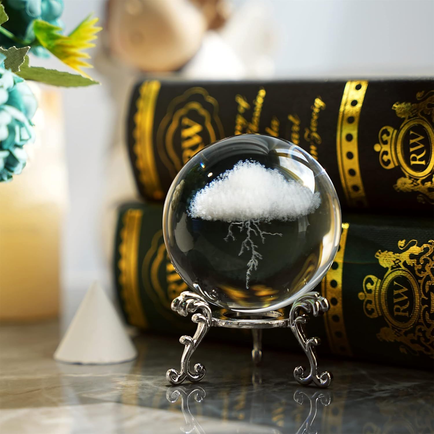 Showcases the product as an elegant decorative piece in a real-world home setting, emphasizing its aesthetic appeal and how it fits into lifestyle decor.