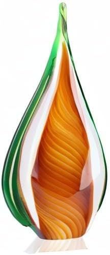 Displays the decorative glass art piece in a clean, catalog-style format to showcase its shape, colors, and craftsmanship without distractions.
