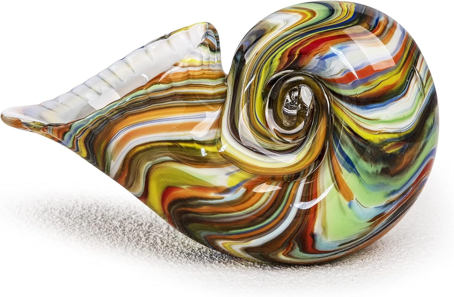 Provides a clean, distraction-free view of the glass pipe product showcasing its colorful swirled design and craftsmanship on a white background.