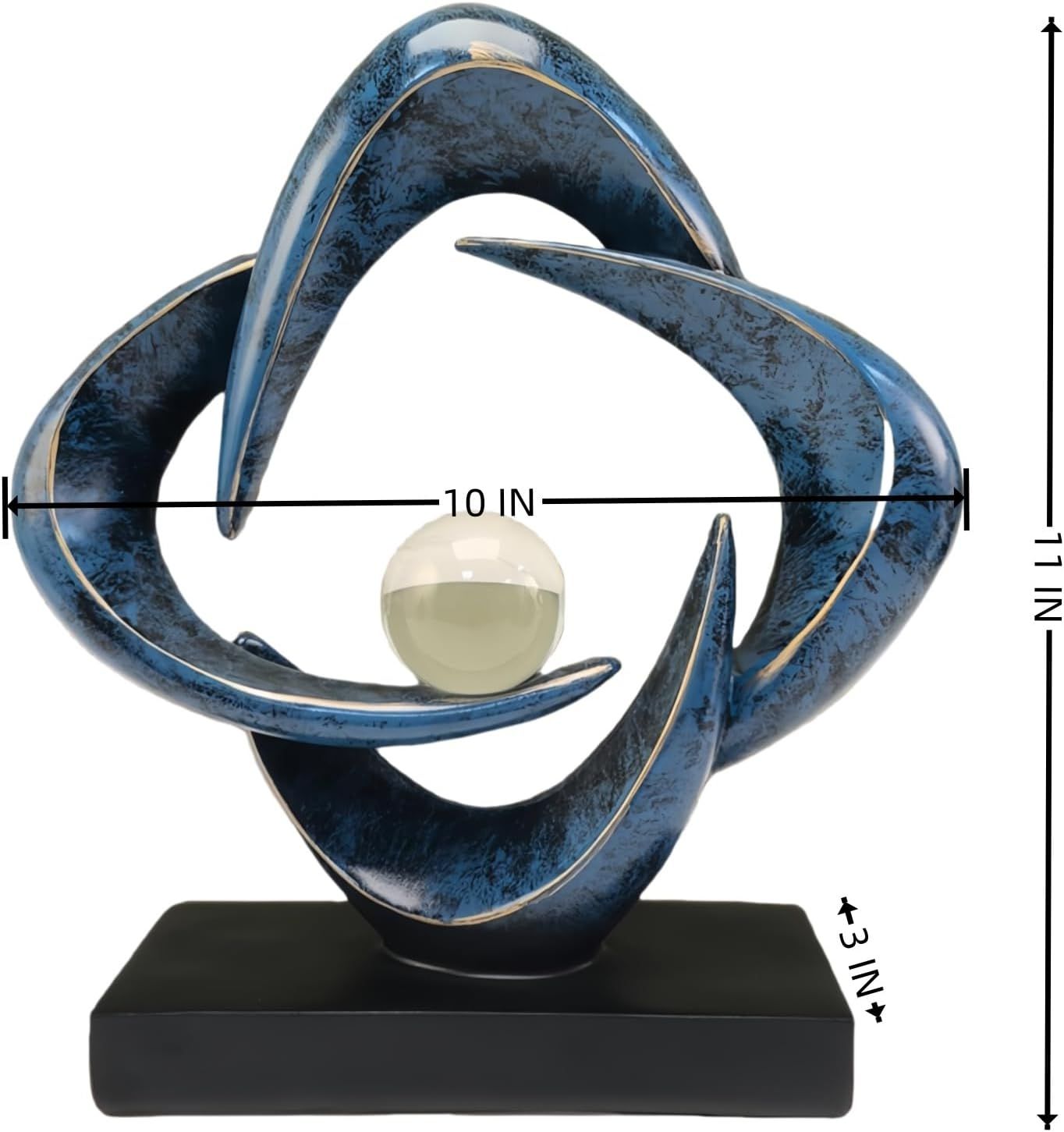 Communicates the exact physical size of the decorative sculpture to help shoppers understand how much space it will occupy and whether it fits their intended display area.