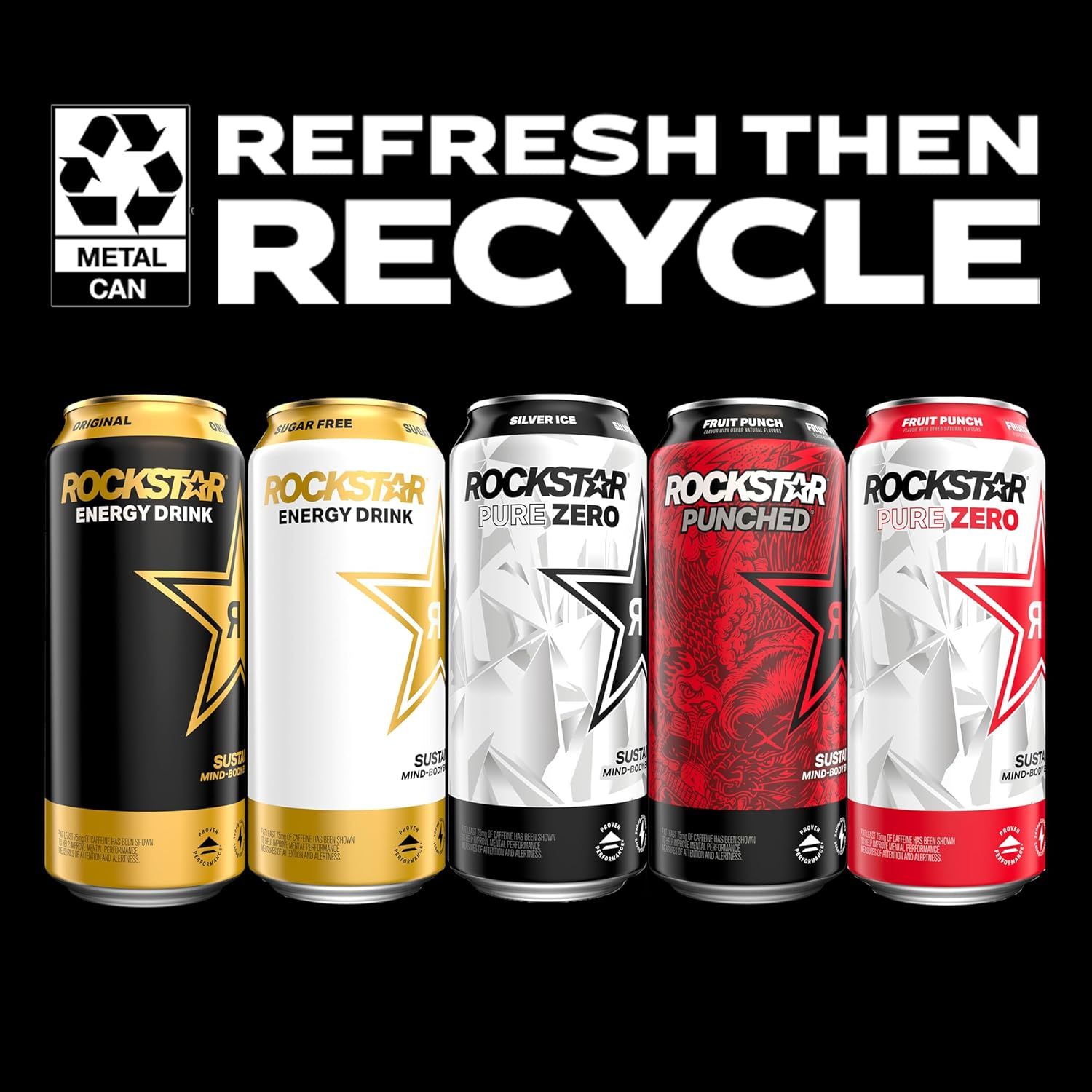 Communicates the brand's environmental commitment by highlighting that the metal cans are recyclable, encouraging shoppers to feel good about their purchase and participate in sustainability.…