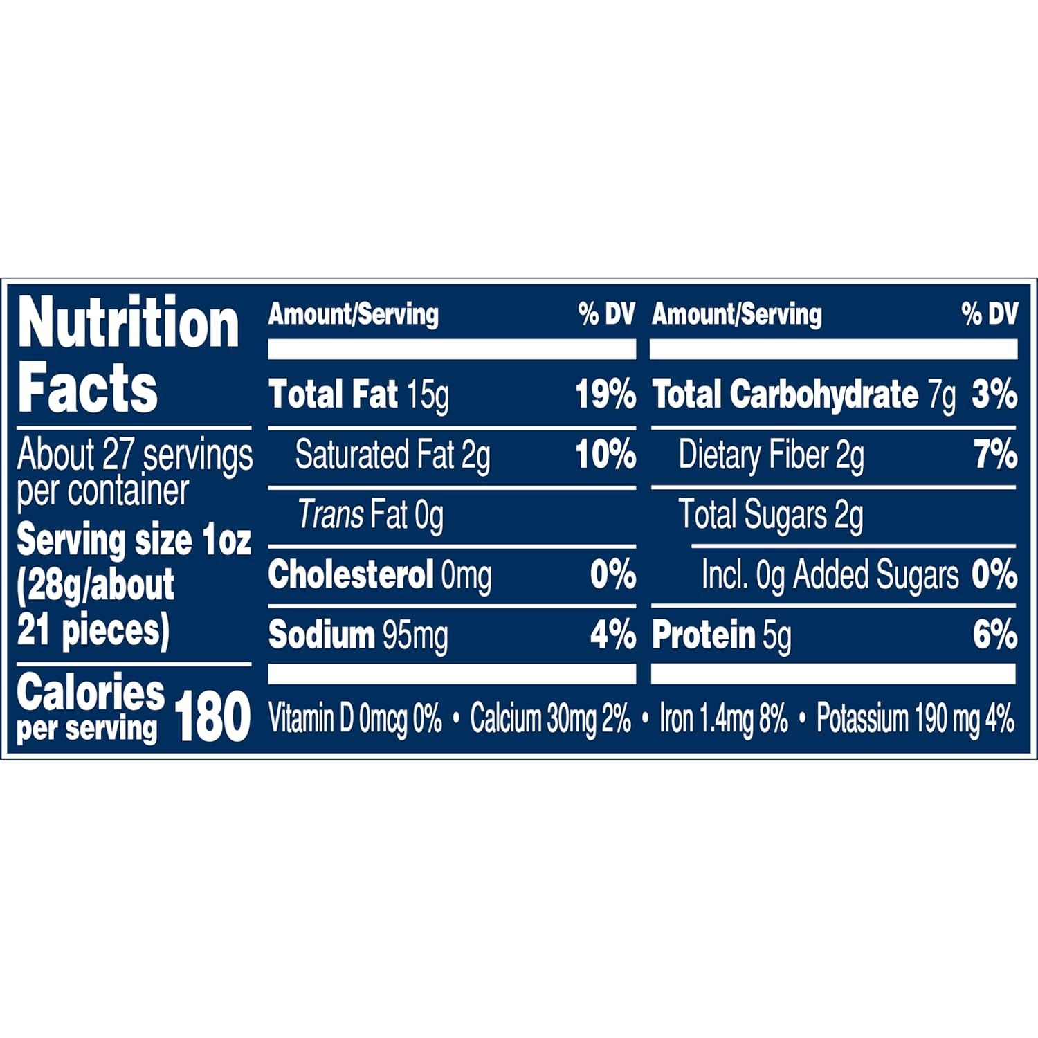 Provides comprehensive nutritional information to help shoppers make informed dietary decisions and understand the product's nutritional profile per serving.