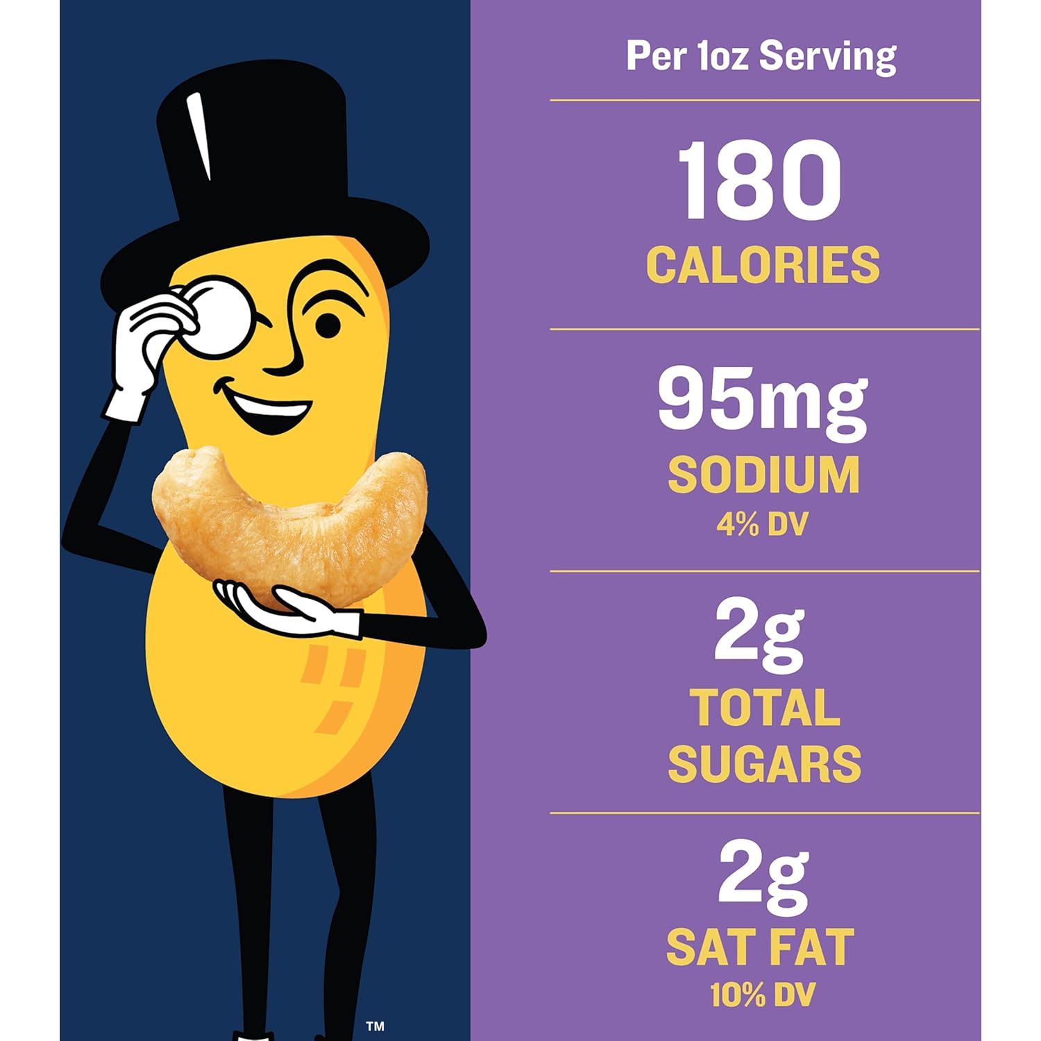 Communicates multiple nutritional metrics per serving to inform shoppers about the product's calorie count, sodium content, sugar levels, and saturated fat, helping them make informed dietary…