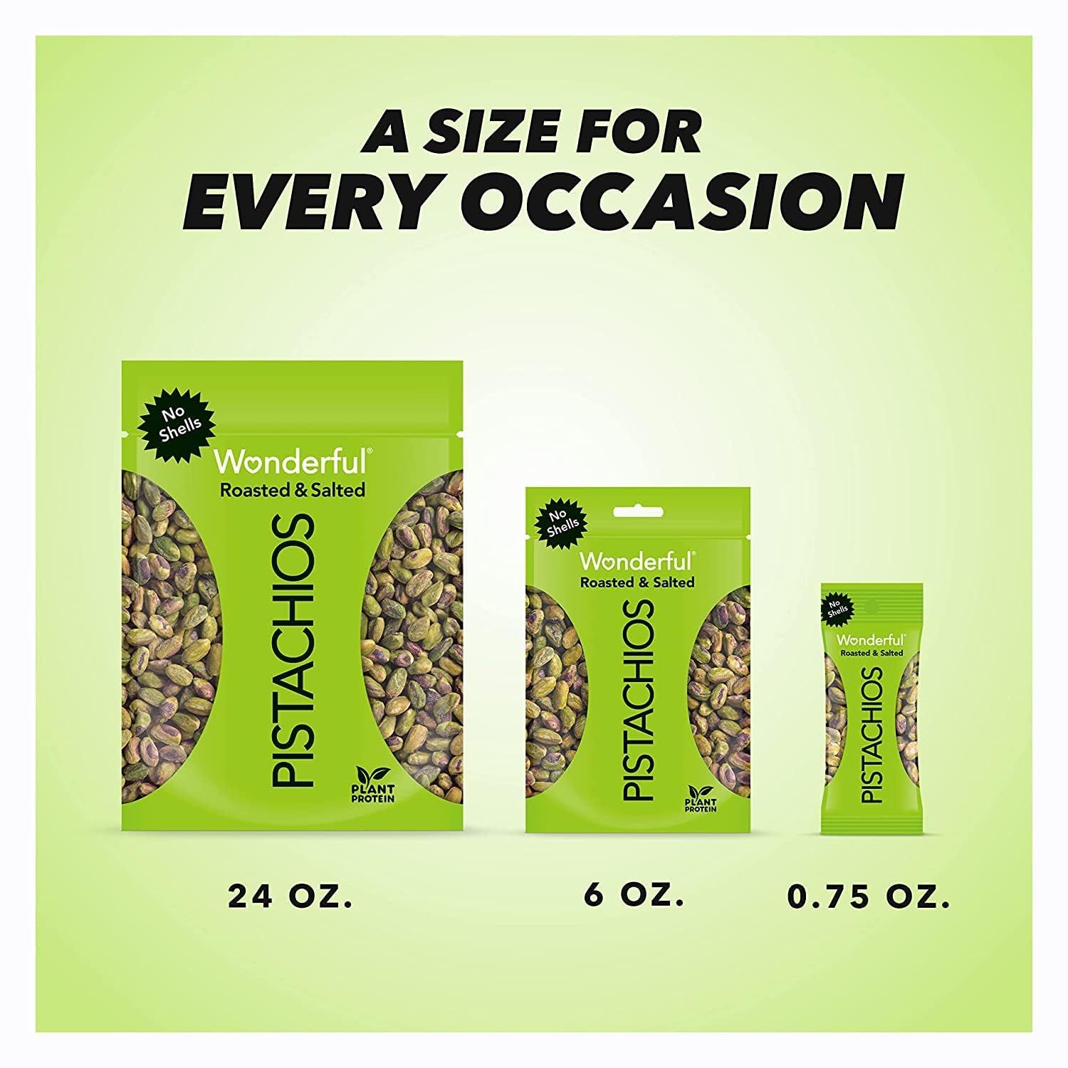 Showcases the brand's product lineup by displaying three different package sizes (24 oz, 6 oz, and 0.75 oz) to help shoppers choose the right size for their needs and occasions.