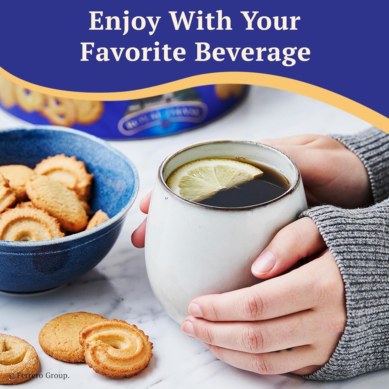 Showcases the product in a real-world, relatable setting to evoke warmth and comfort, encouraging shoppers to imagine enjoying their favorite beverage with the product.