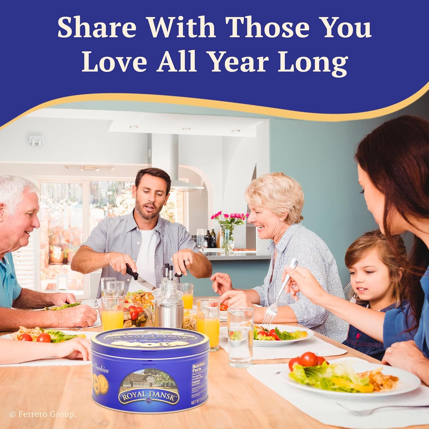 Positions the product as perfect for sharing with loved ones during family gatherings and special occasions throughout the year, emphasizing emotional connection and gifting appeal. Shows the…