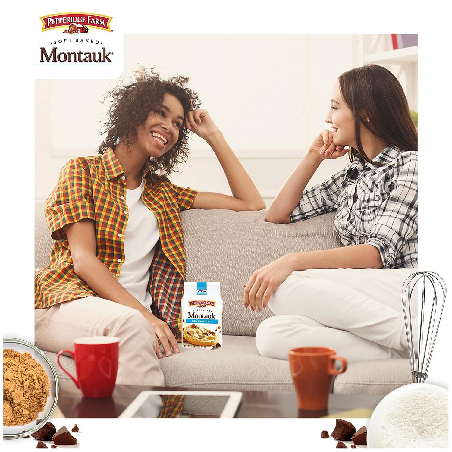 Communicates the product as part of relaxed, everyday social moments at home, building emotional connection and relatability with shoppers.