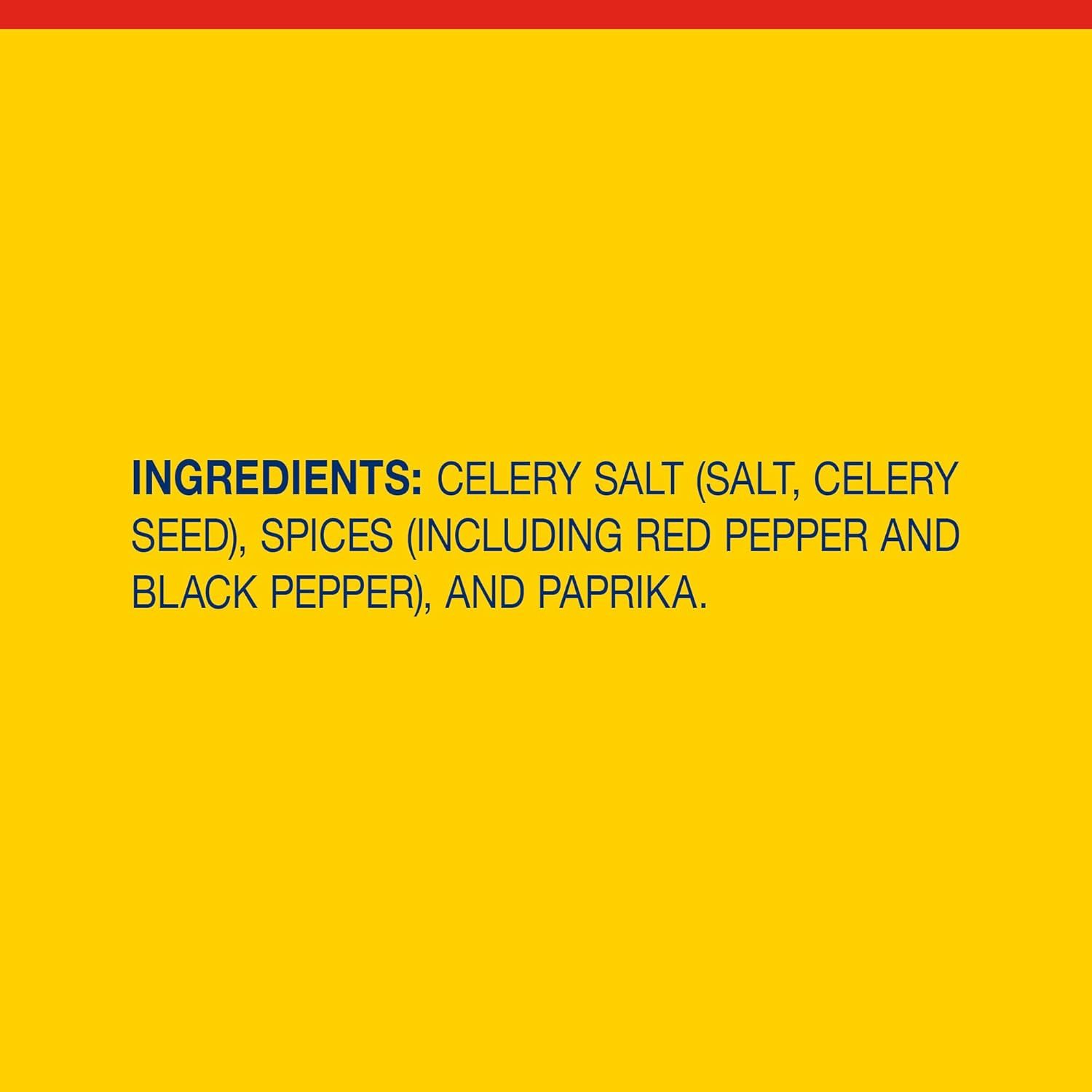 Communicates transparency about what's inside the product by listing all ingredients, reassuring shoppers about the natural spice blend composition.