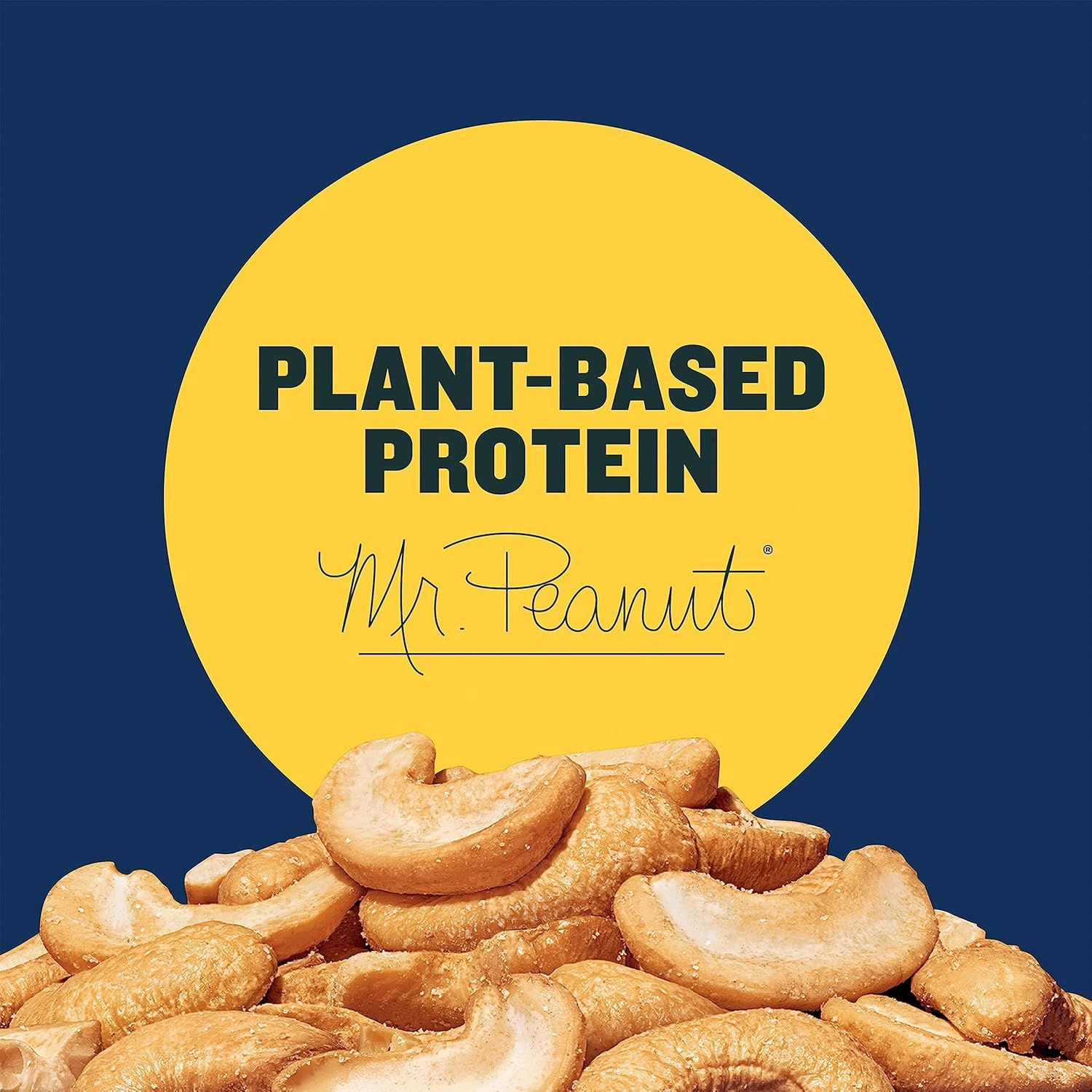 Communicates that the product is made with plant-based protein from peanuts, appealing to health-conscious and vegan shoppers seeking natural protein sources.