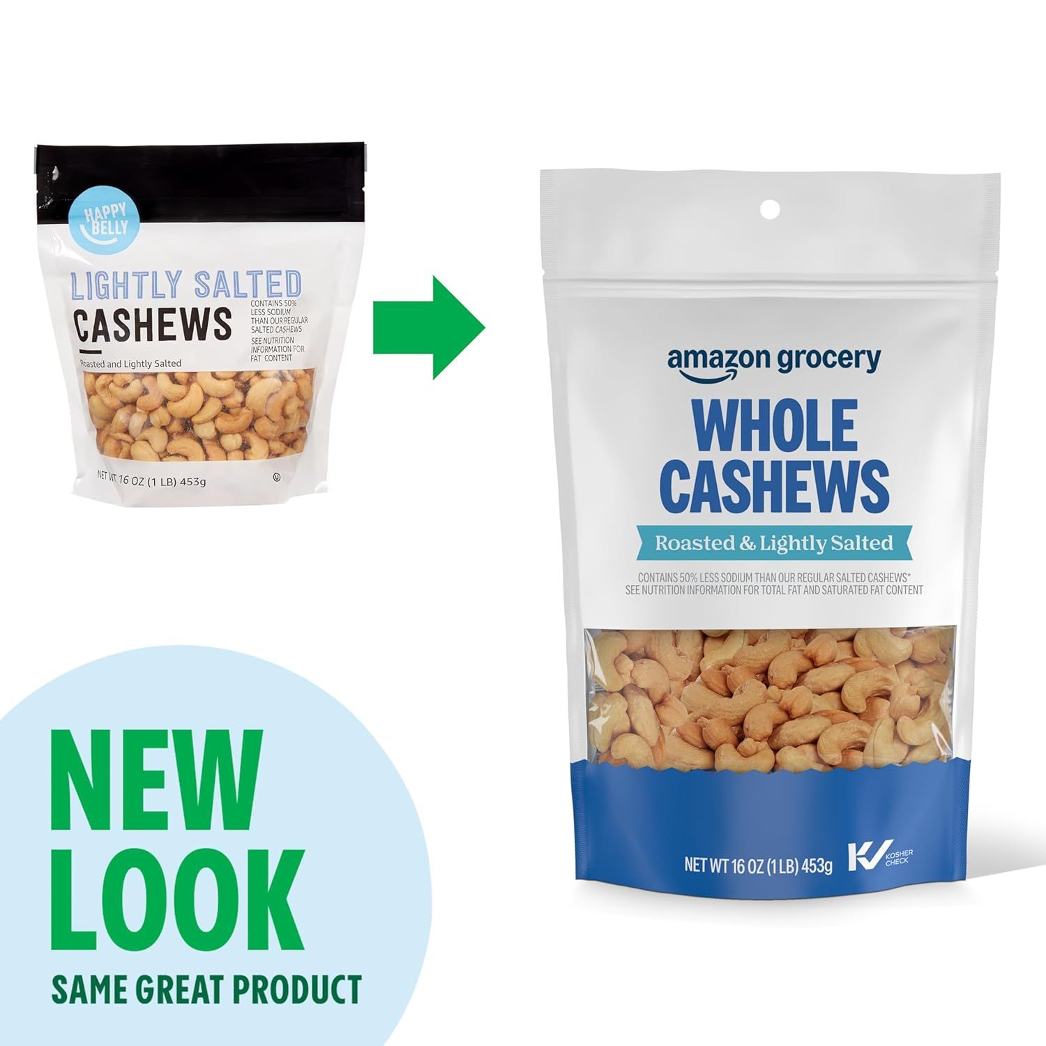 Communicates to shoppers that the product has new packaging but remains the same trusted product, reducing confusion during the transition and reinforcing brand consistency.