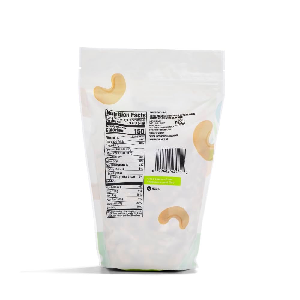 Displays the product packaging with nutrition facts and branding to give shoppers a clear view of what they will receive.