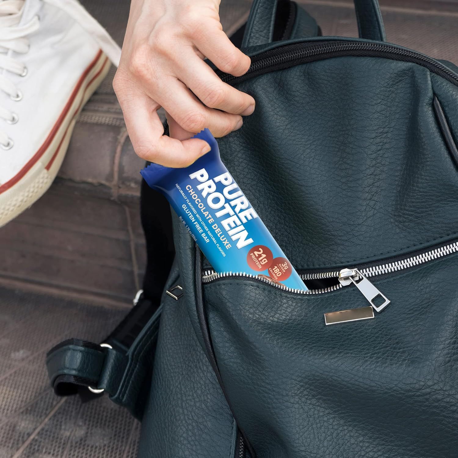 Demonstrates the product's portability and convenience by showing it being easily stored in a bag for travel or daily use.