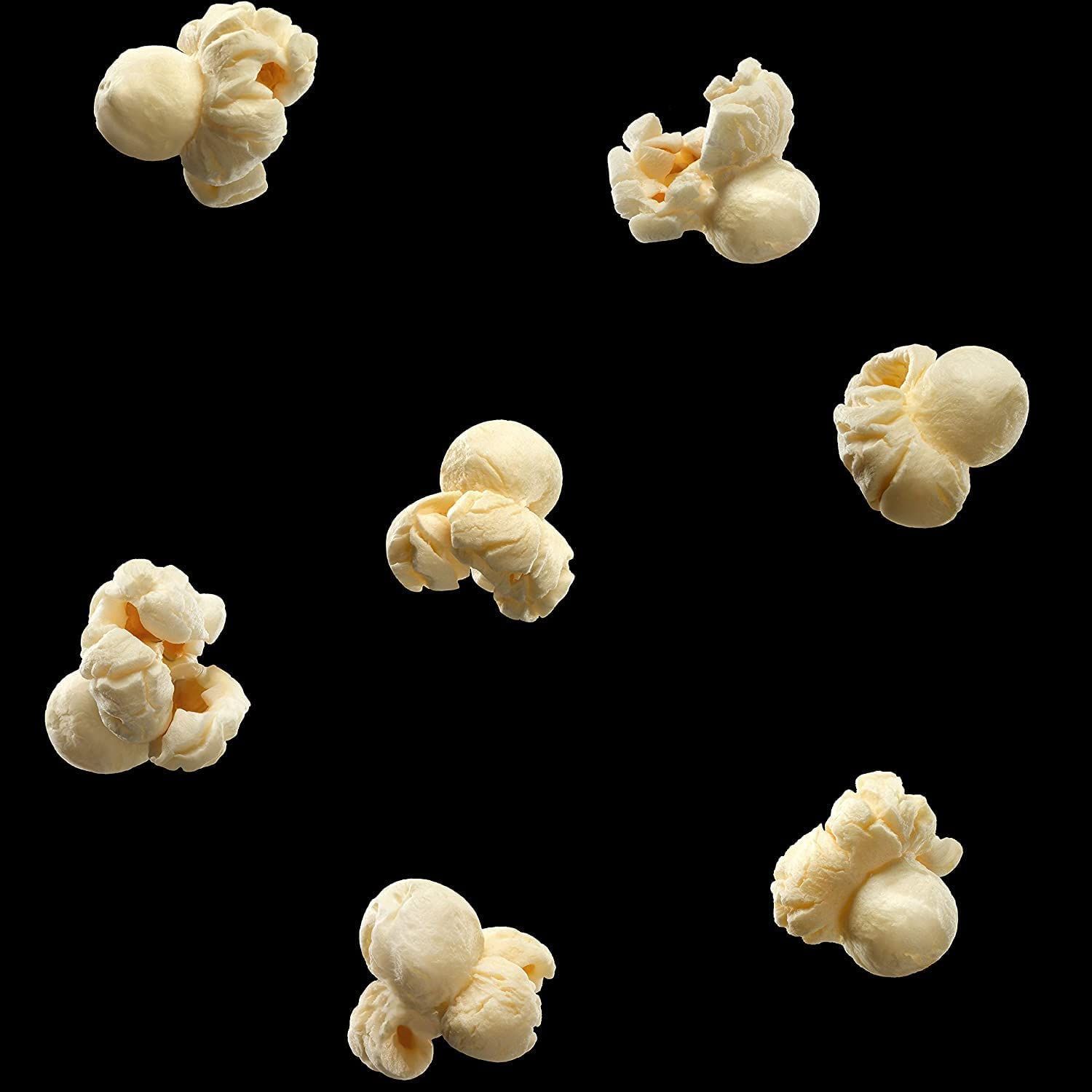 Displays the product (popcorn) in a clean, catalog-style format on a black background with no text or design elements, allowing shoppers to see the product clearly.