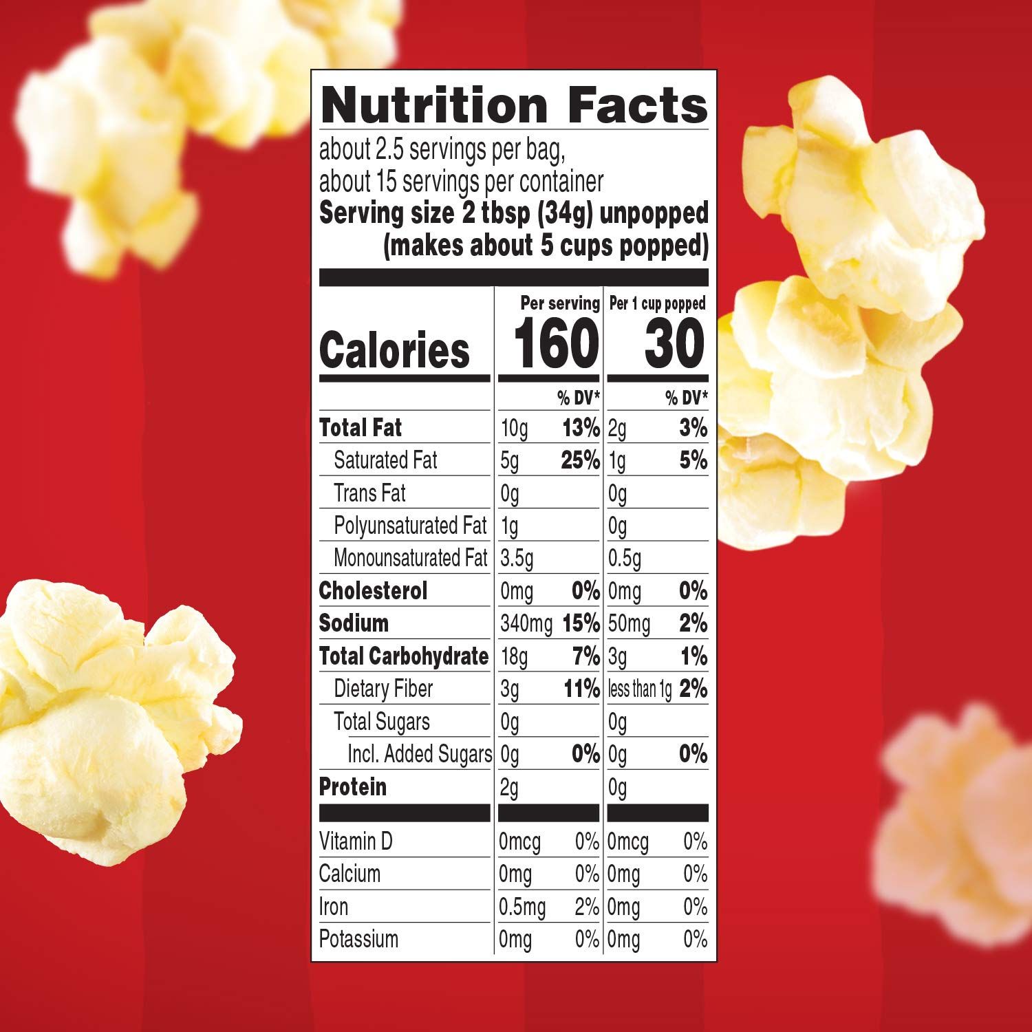 Provides detailed nutritional facts to inform shoppers about the product's calorie content, fat, sodium, and other nutritional values per serving.